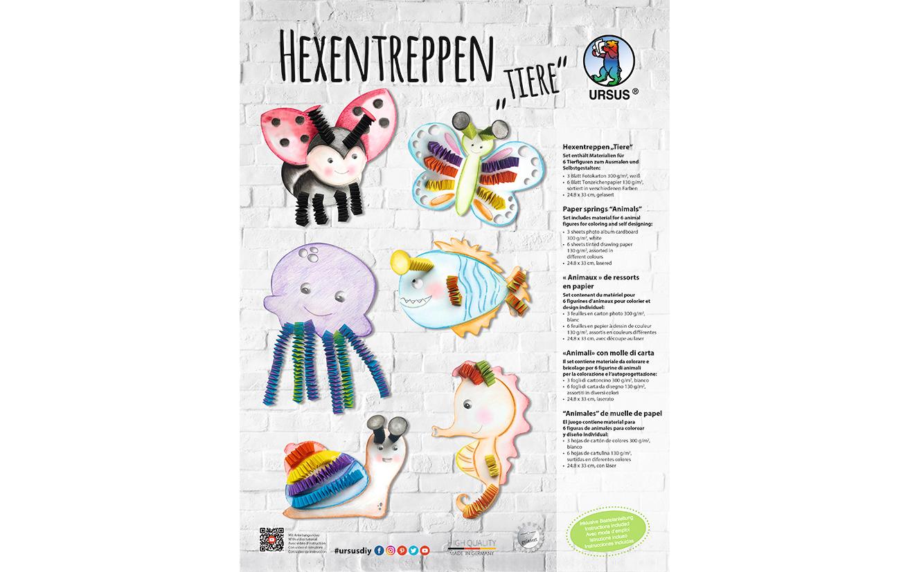 URSUS Bastelpapier Hexentreppe Tiere