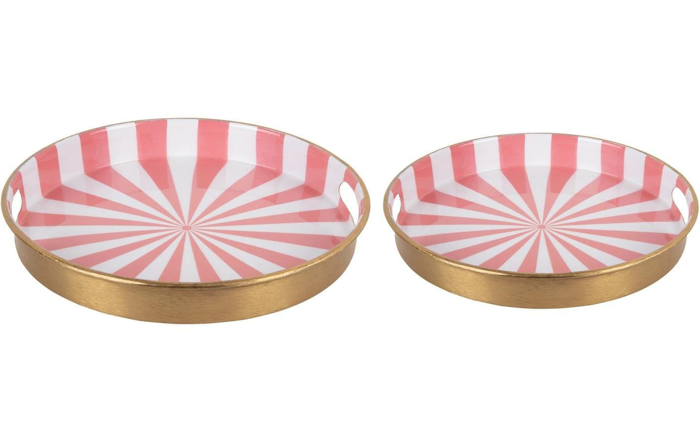 present time Serviertablett Candy Swirl 2 Stück, Rosa/Weiss