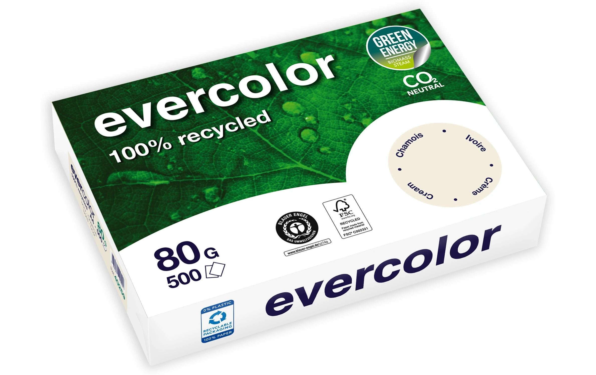 Clairefontaine Kopierpapier Evercolor A4, Chamois, 80 g/m²,500 Blatt