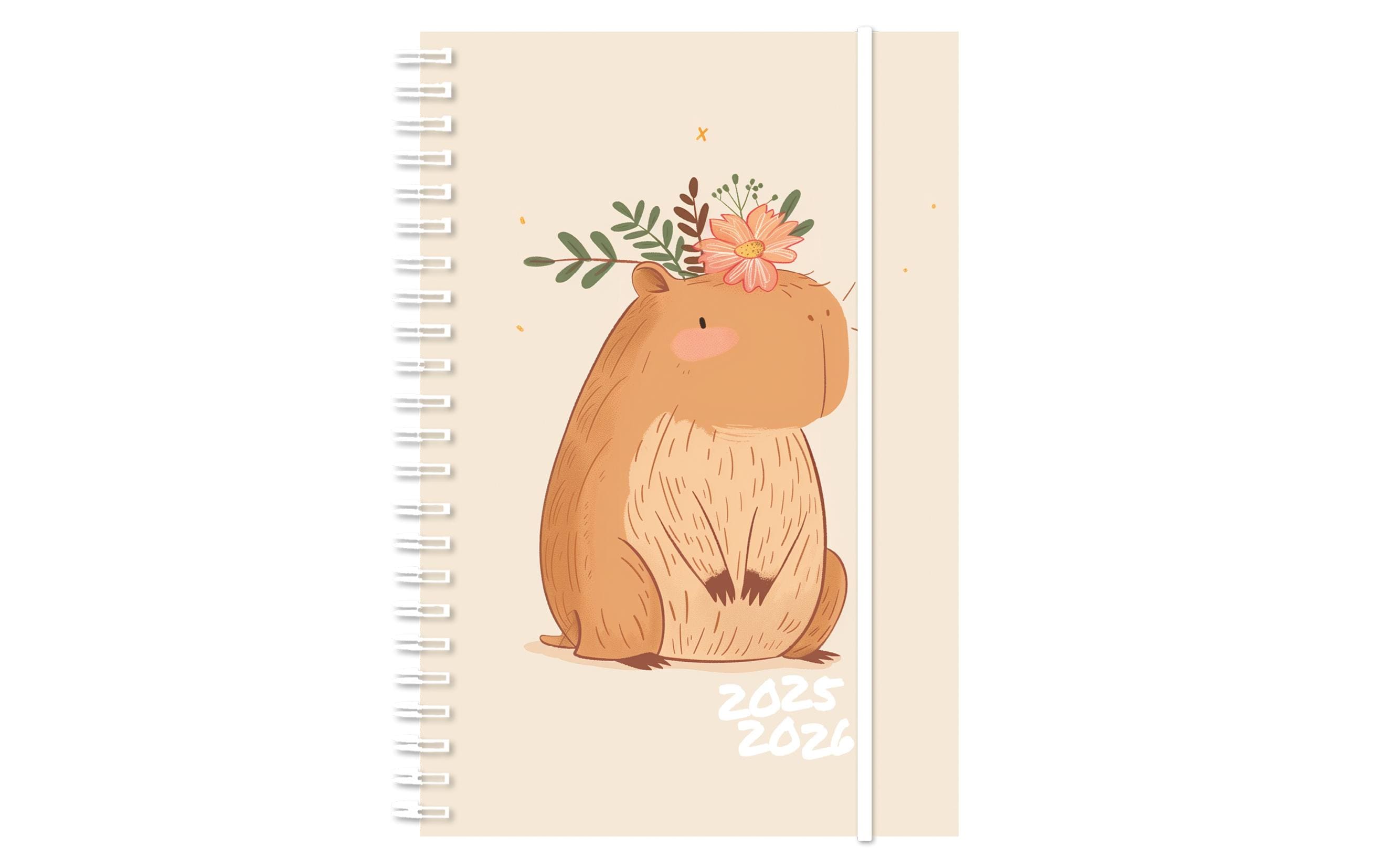 Simplex Schulagenda Emotions weekly A7, 2025-2026, Capybara