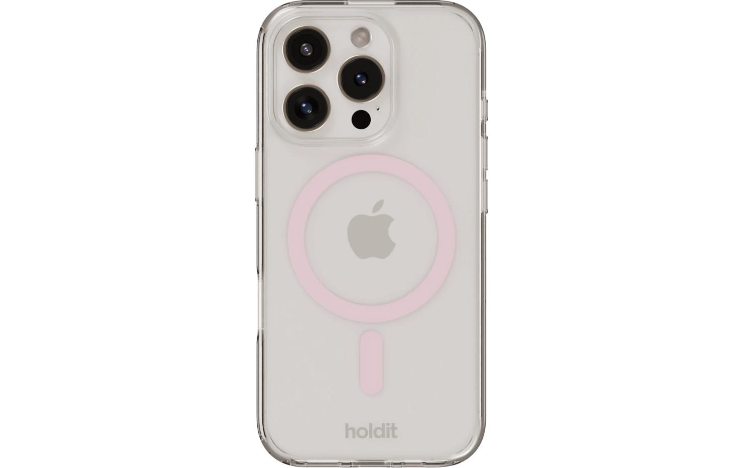 Holdit Back Cover MagSafe iPhone 16 Pro Pink/Transparent