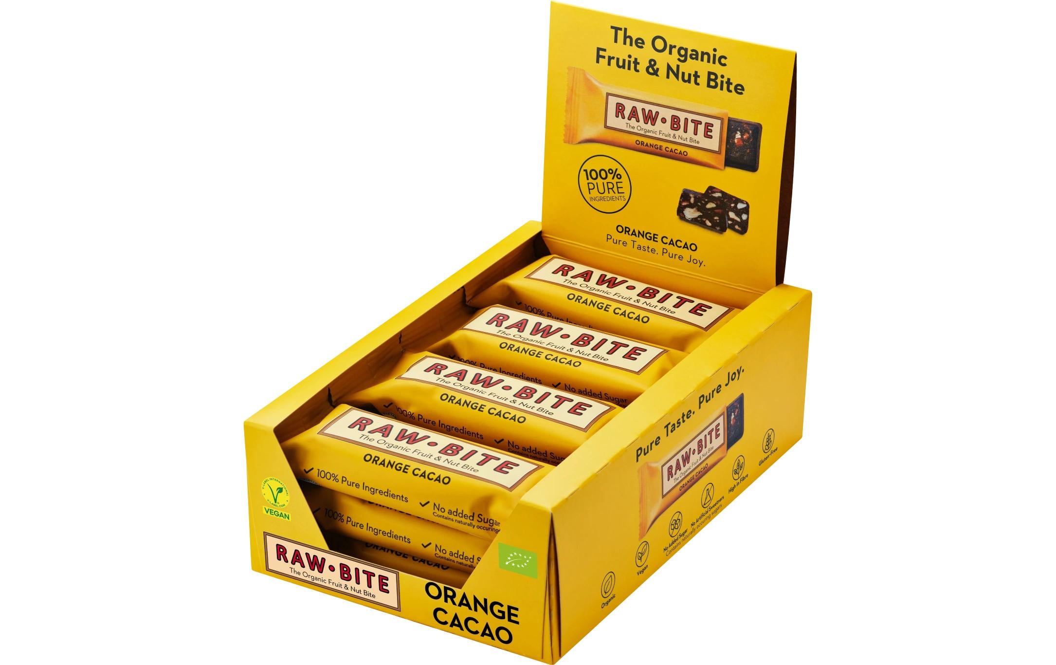 Rawbite Riegel Bio Rohkost Orange Cacao 12 x 50 g