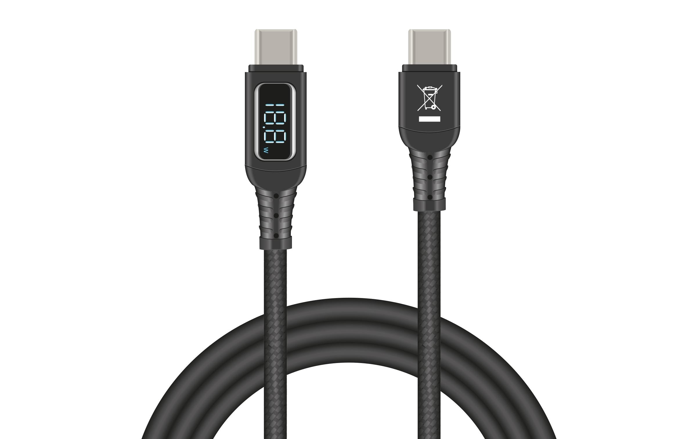Delock USB-Schnelladekabel + Ladeanzeige PD140W USB C - USB C 1.2 m