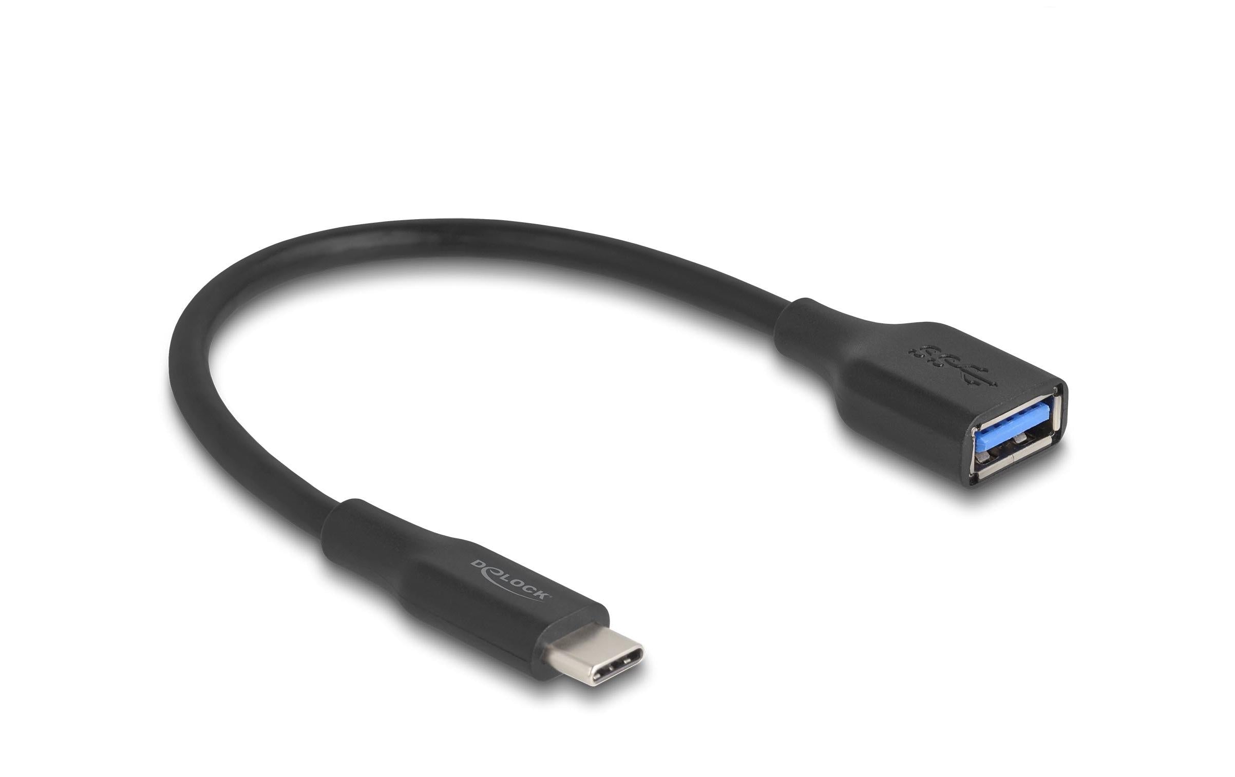Delock Adapter USB-C – USB-A 10 Gbps, 19 cm, 60W