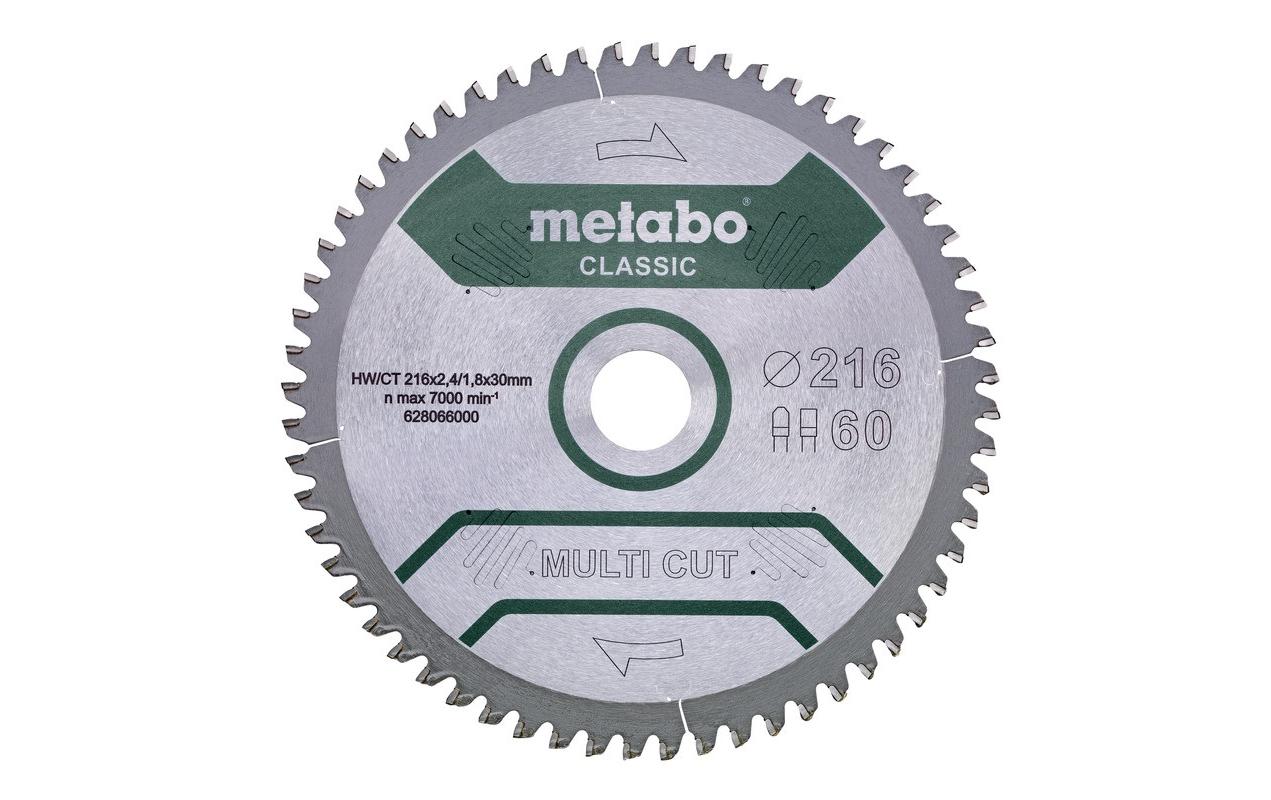 Metabo Kreissägeblatt Multi Cut Classic 216 x 30 mm, 60Z