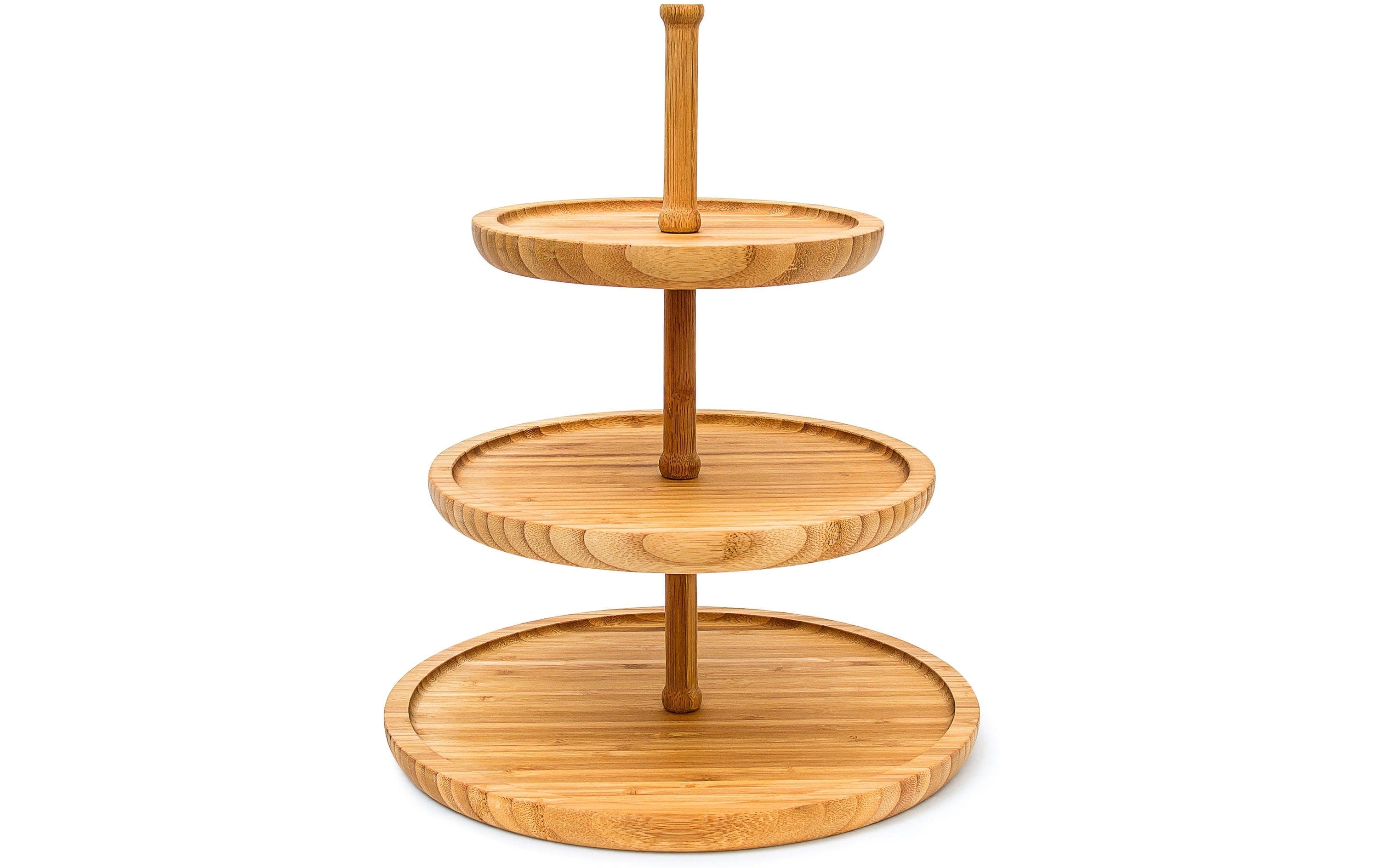 relaxdays Etagere 3-stufig, Hellbraun