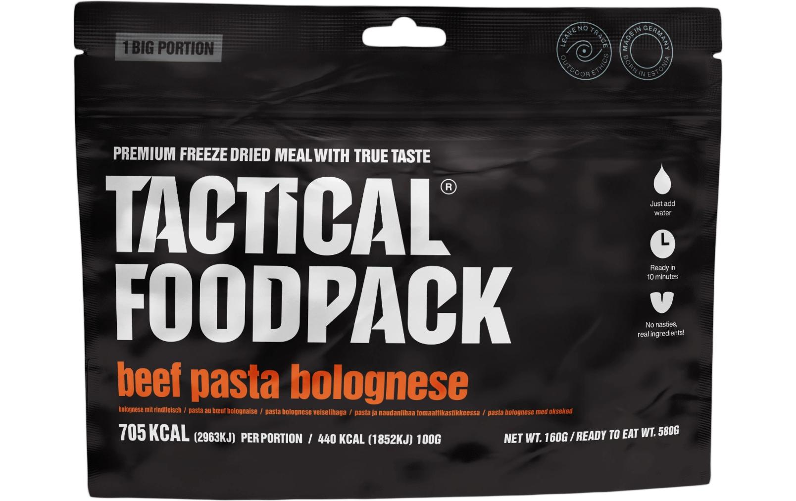 Tactical Foodpack Hauptgericht Rindfleisch-Pasta Bolognese