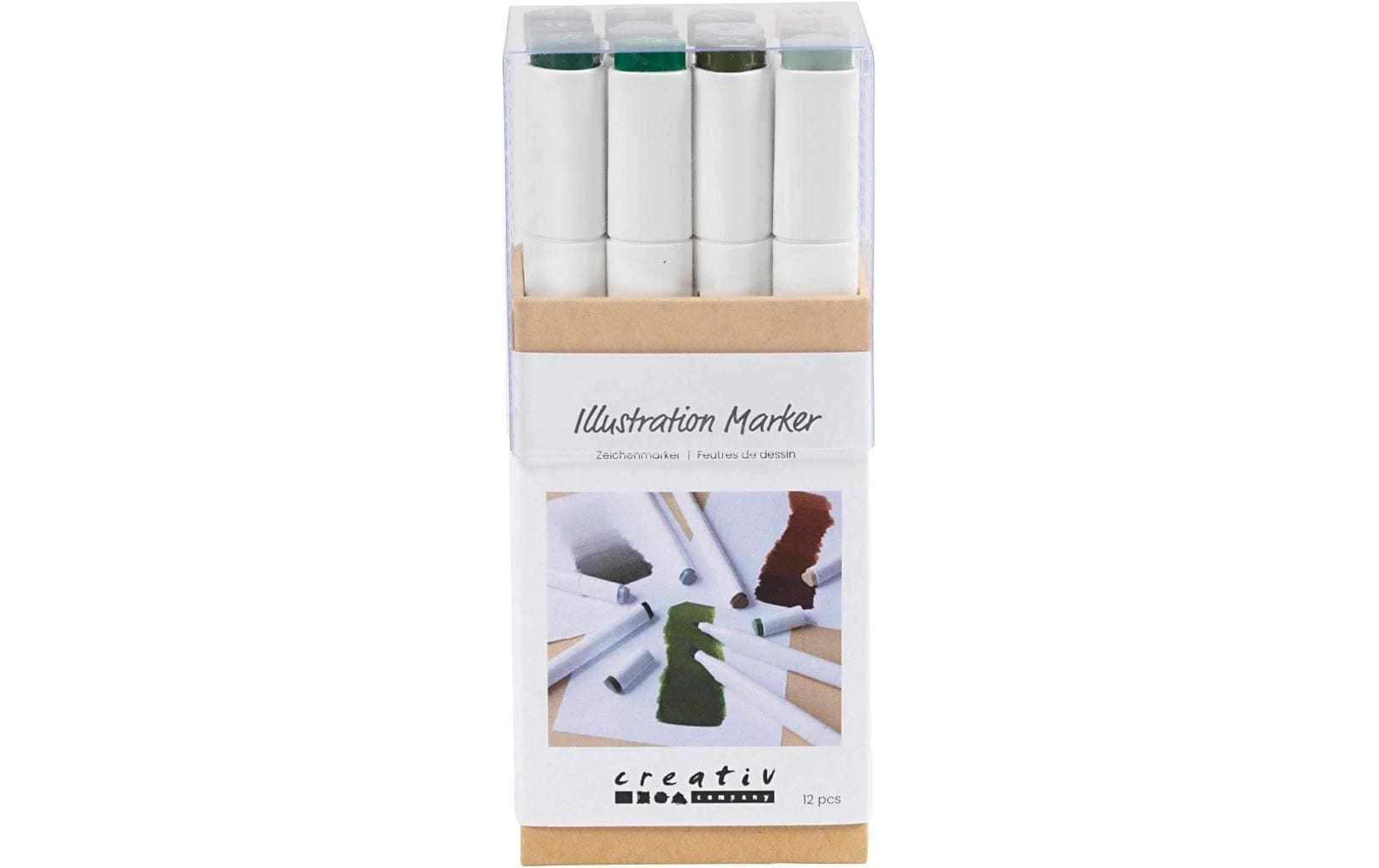 Creativ Company Kalligraphiemarker 1+ 8 mm, 12 Stück, Naturfarben