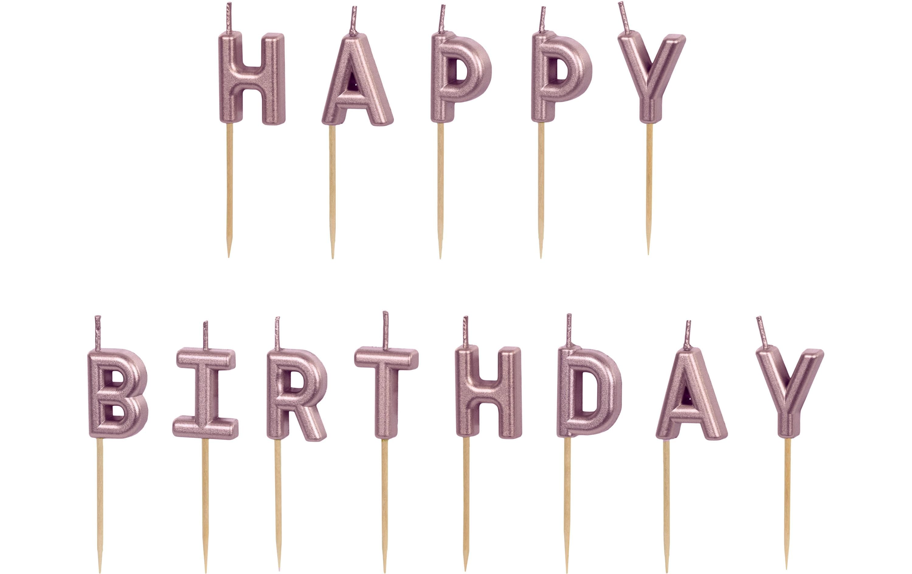 Partydeco Geburtstagskerzen Buchstaben rosegold, H 2.5 cm, 13 Stk