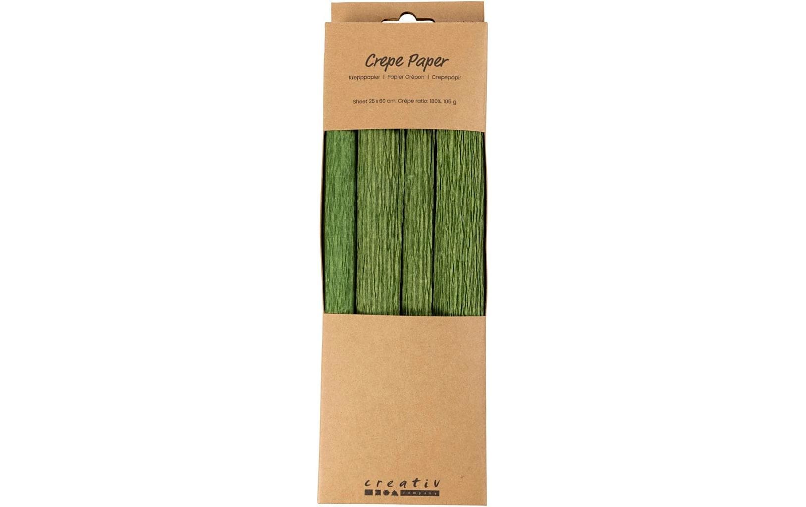 Creativ Company Krepppapier 4 Rollen 25 x 60 cm, Grün