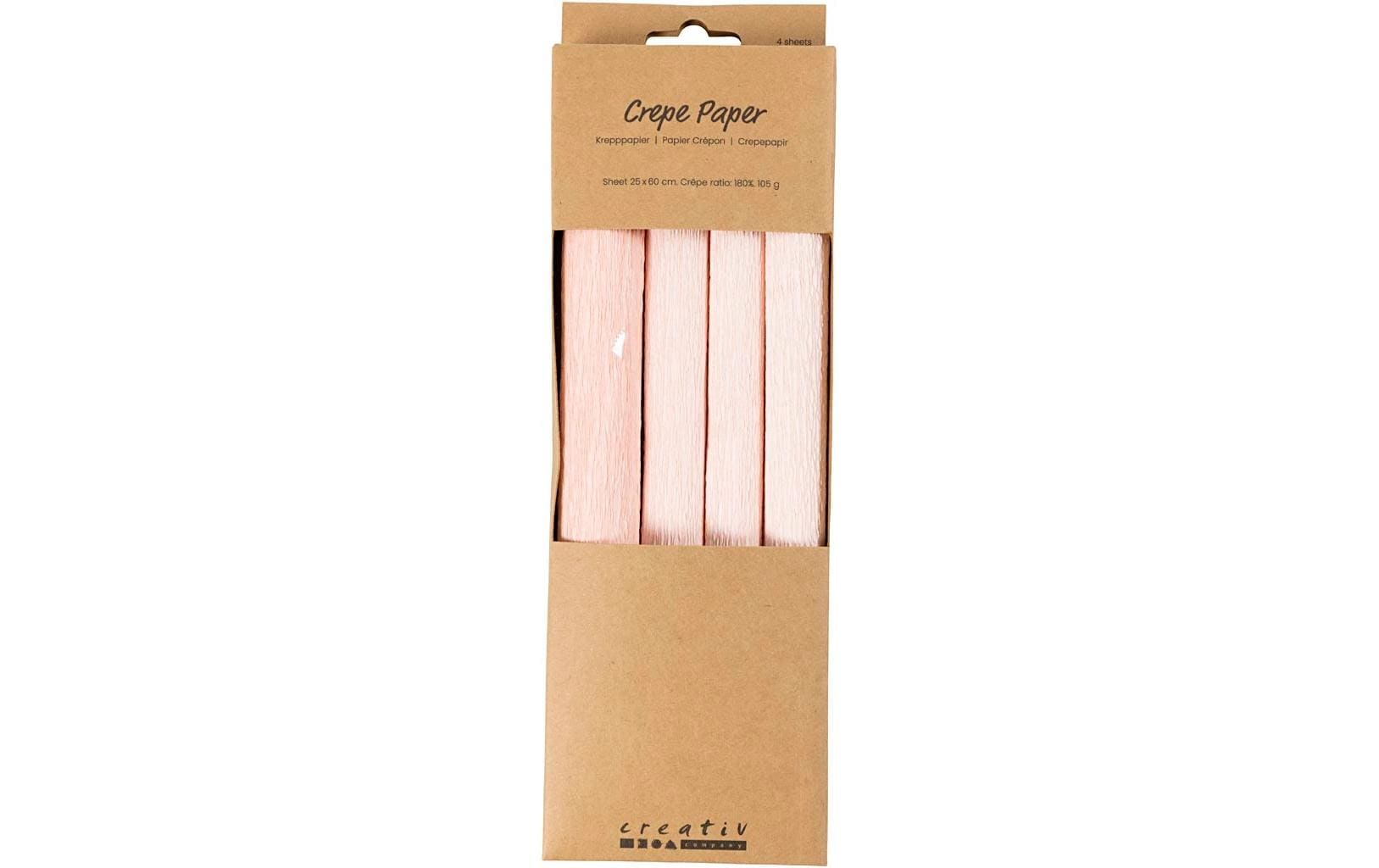Creativ Company Krepppapier 4 Rollen 25 x 60 cm, Rosa