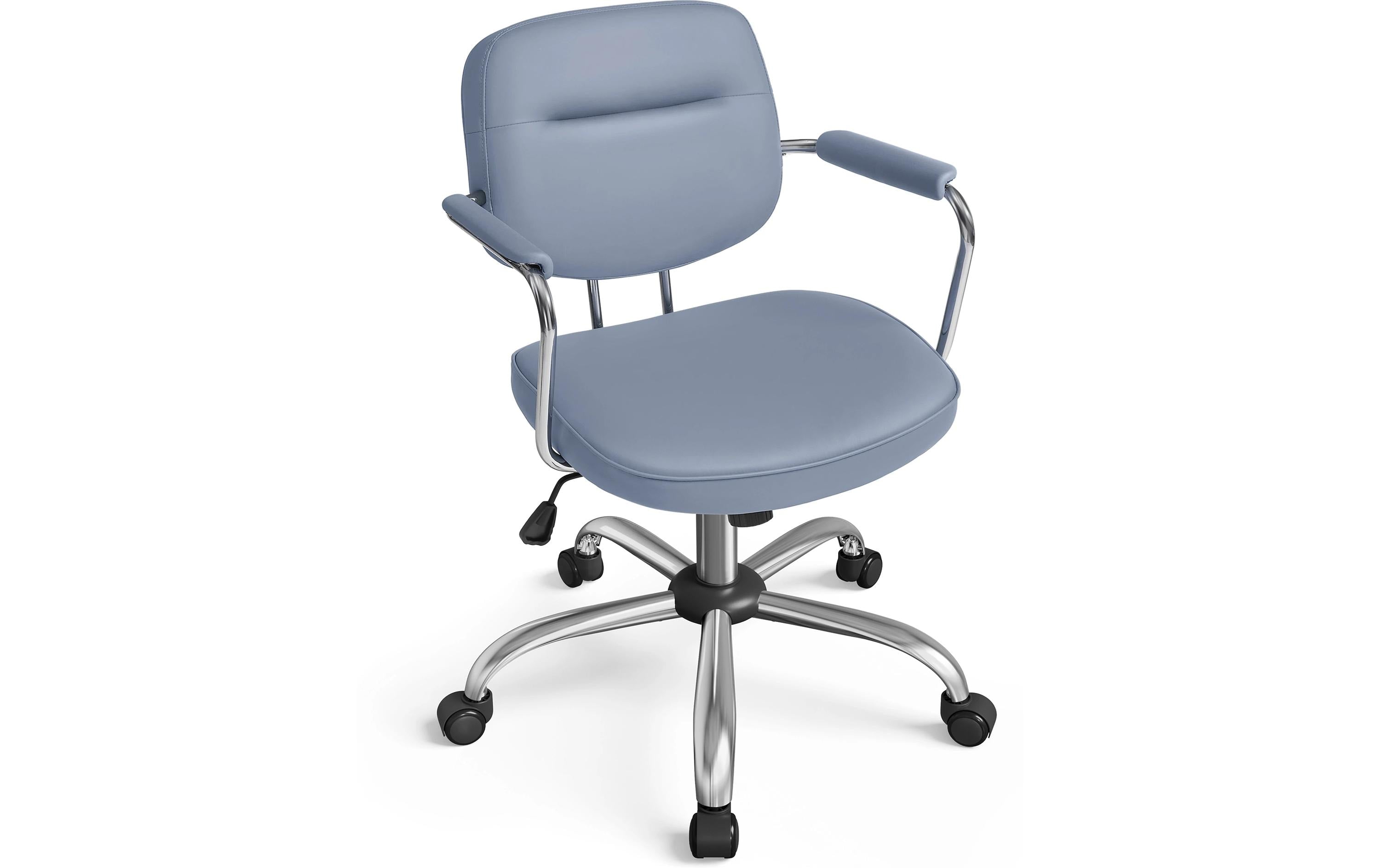 Songmics Bürostuhl mit Polsterrücken und Armlehnen, Blau