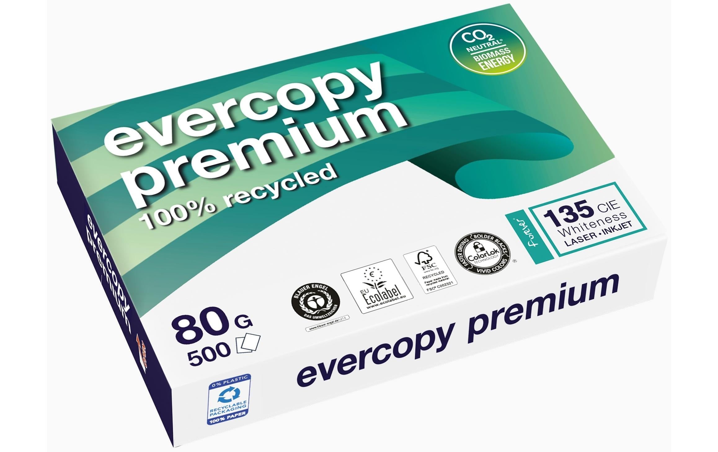 Evercopy Kopierpapier Premium A3, Weiss, 80 g/m², 500 Blatt