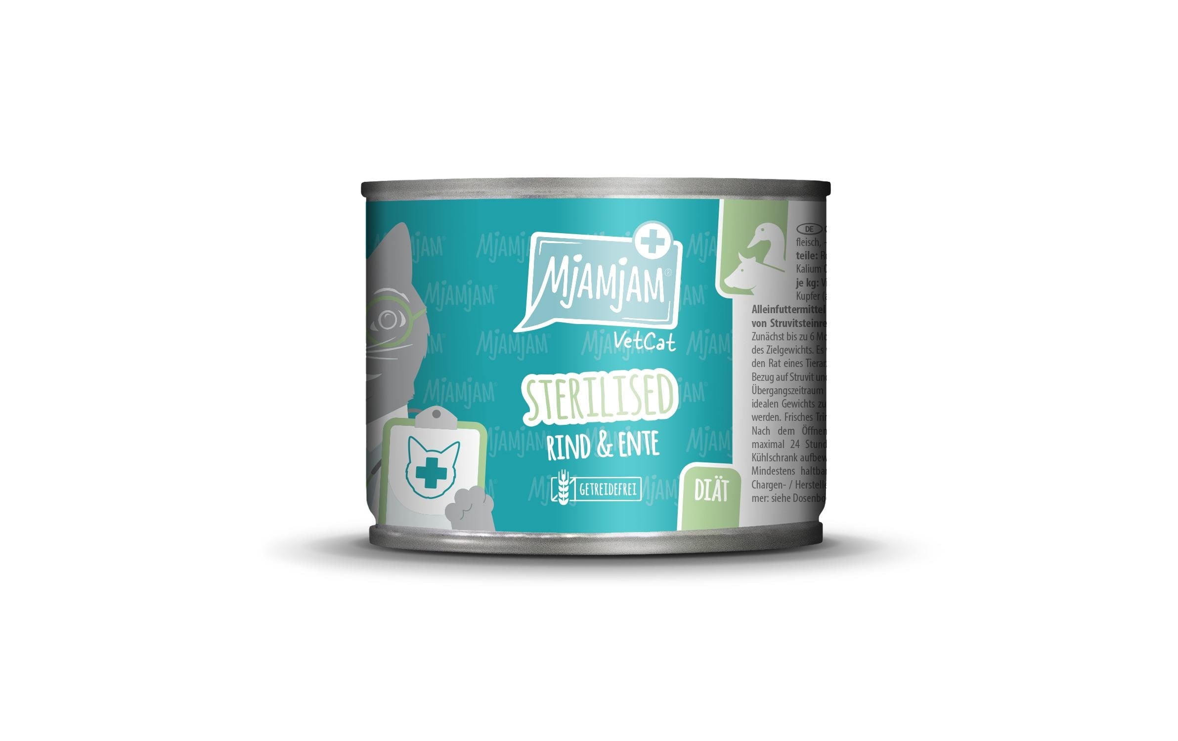 Mjamjam VetCat Nassfutter Sterilized Rind & Ente, 200 g