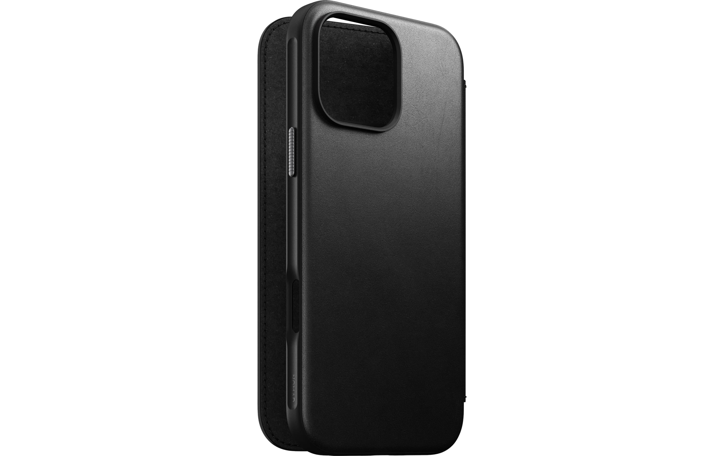 Nomad Book Cover Modern Leather iPhone 16 Pro Max Schwarz