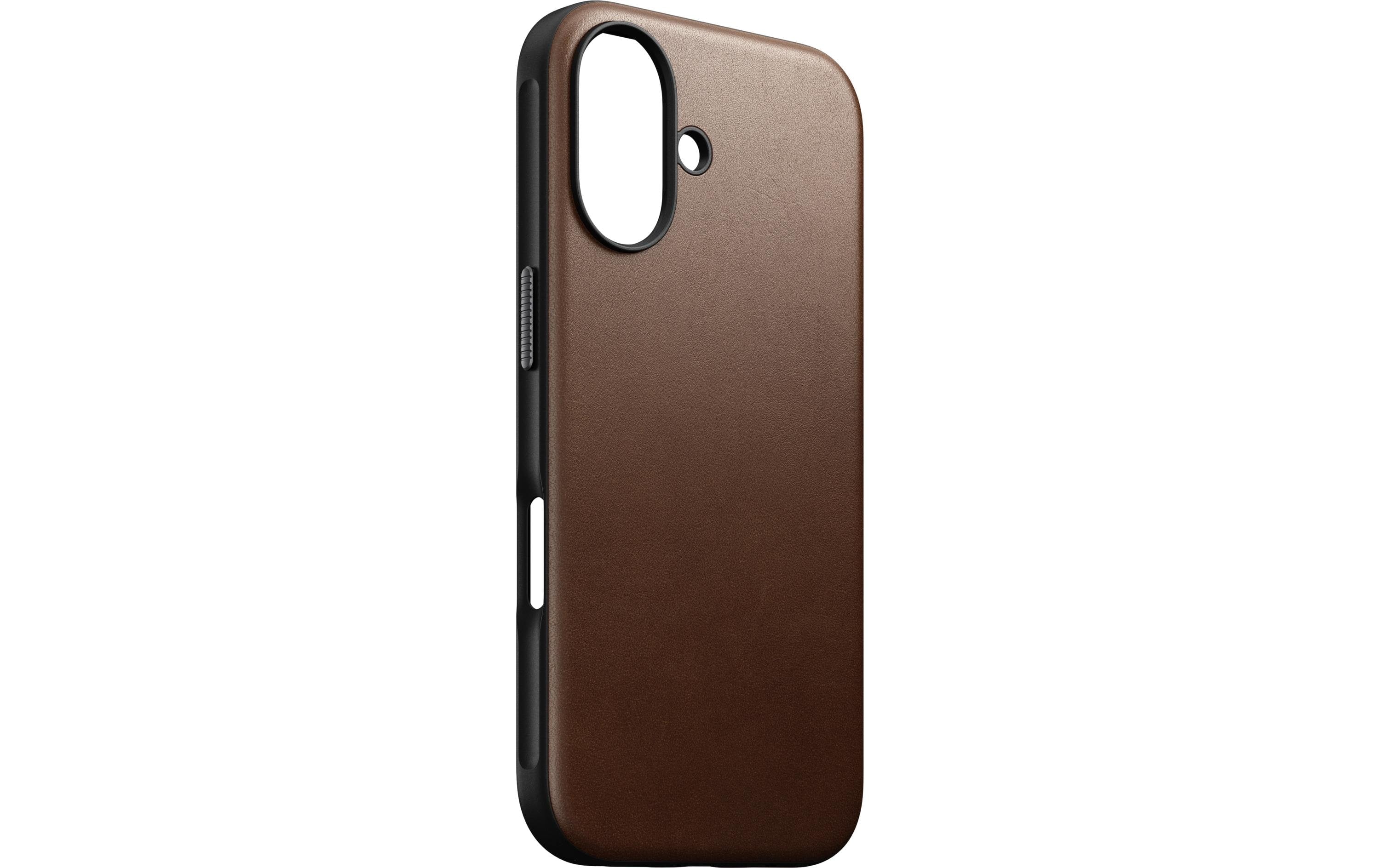 Nomad Back Cover Modern Leather iPhone 16 Braun
