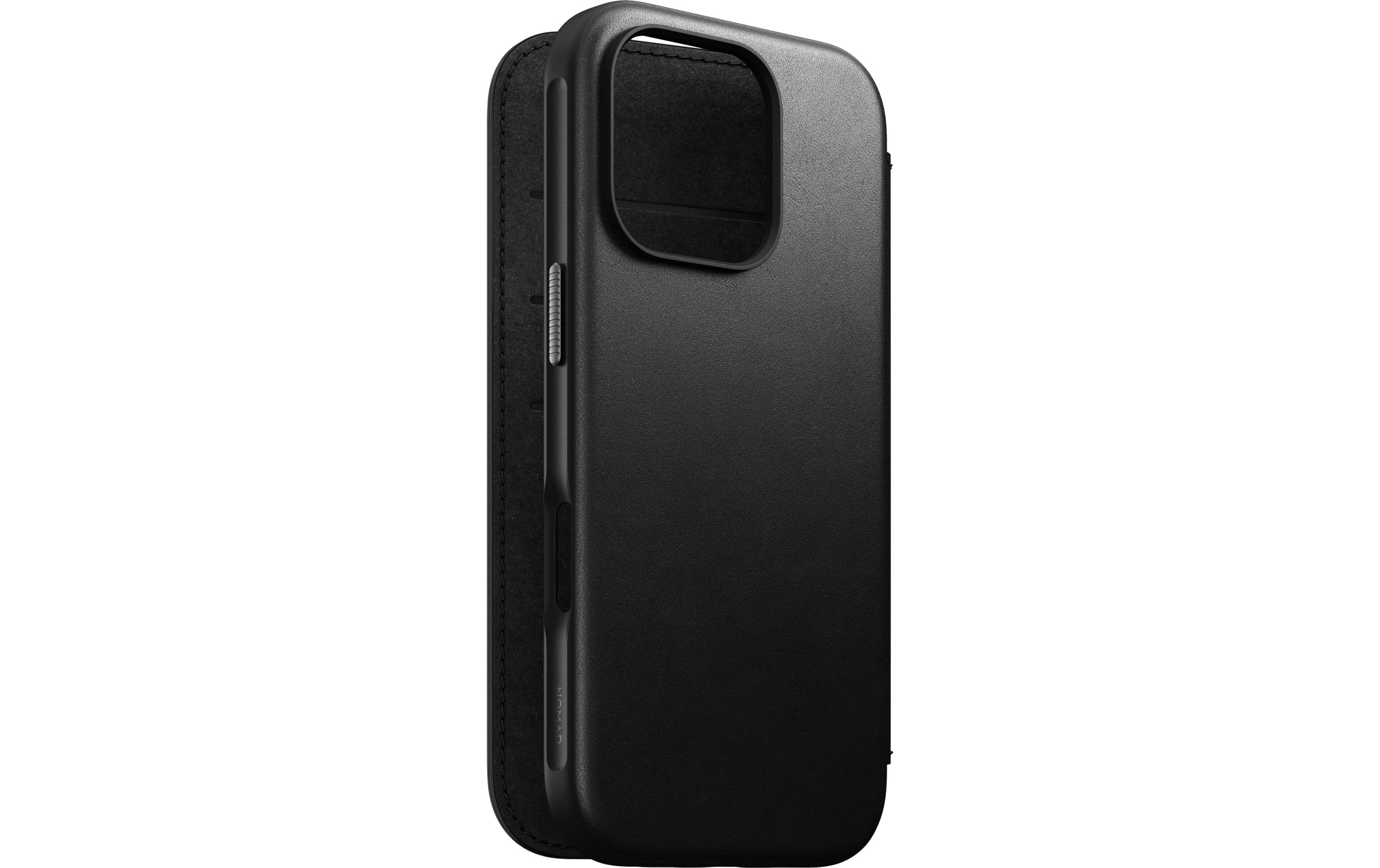 Nomad Book Cover Modern Leather iPhone 16 Pro Schwarz