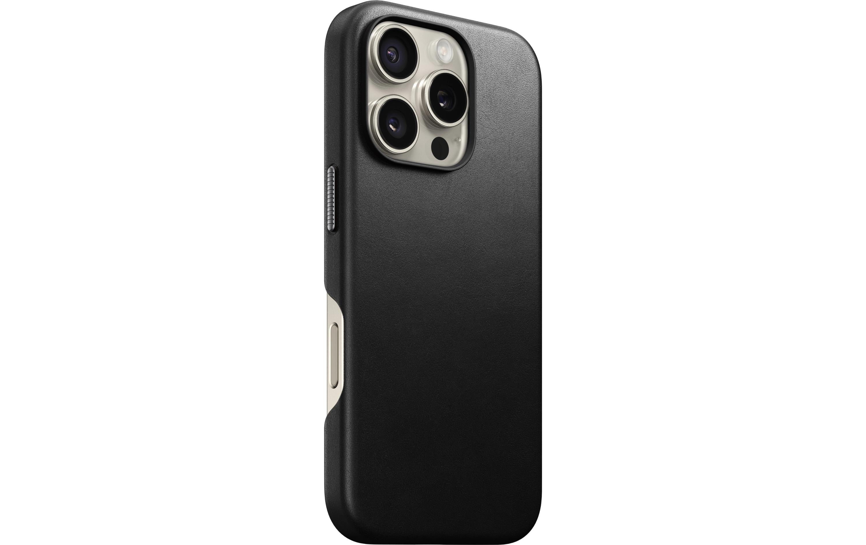 Nomad Back Cover Traditional Leather iPhone 16 Pro Schwarz