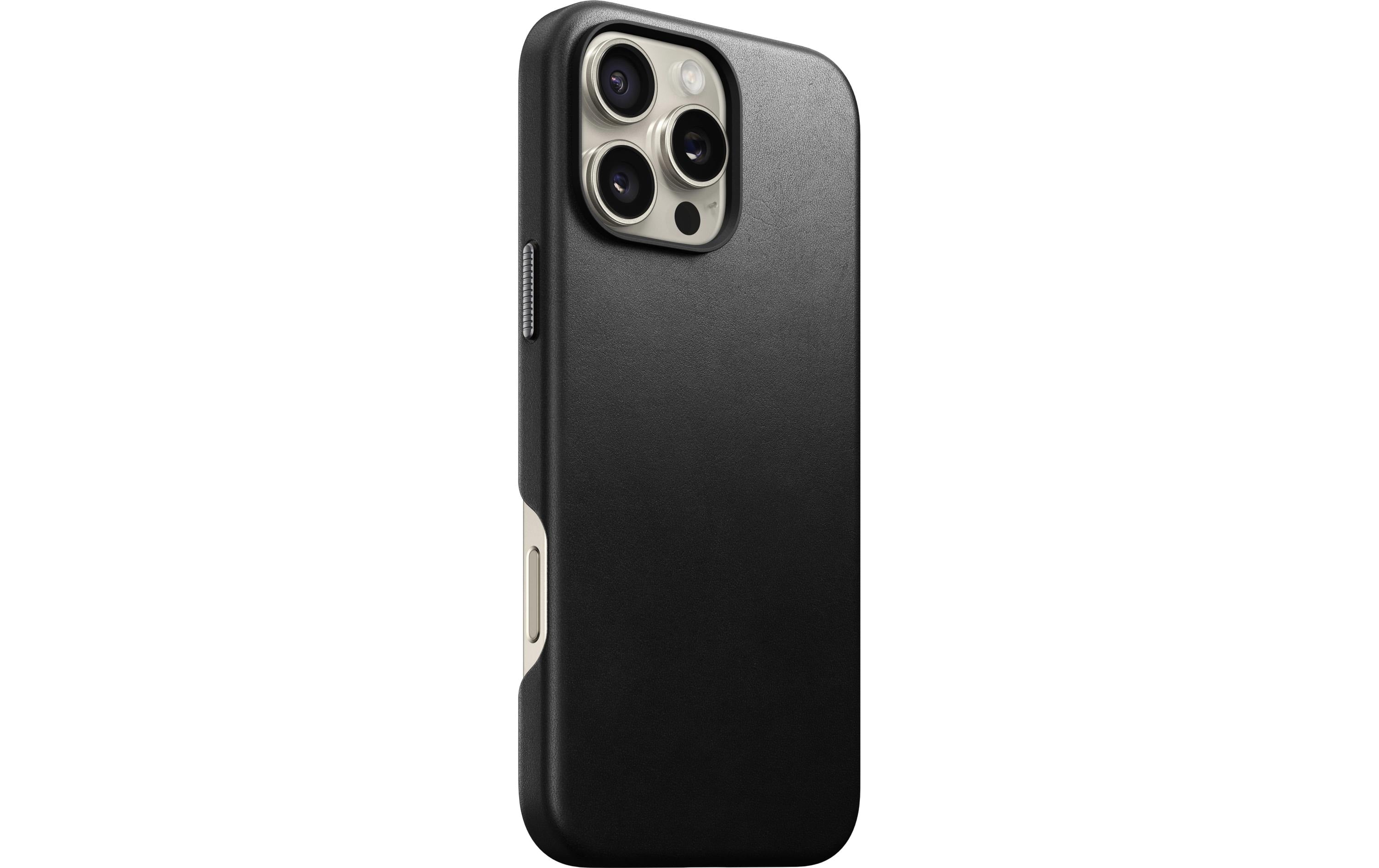 Nomad Back Cover Traditional Leather iPhone 16 Pro Max Schwarz