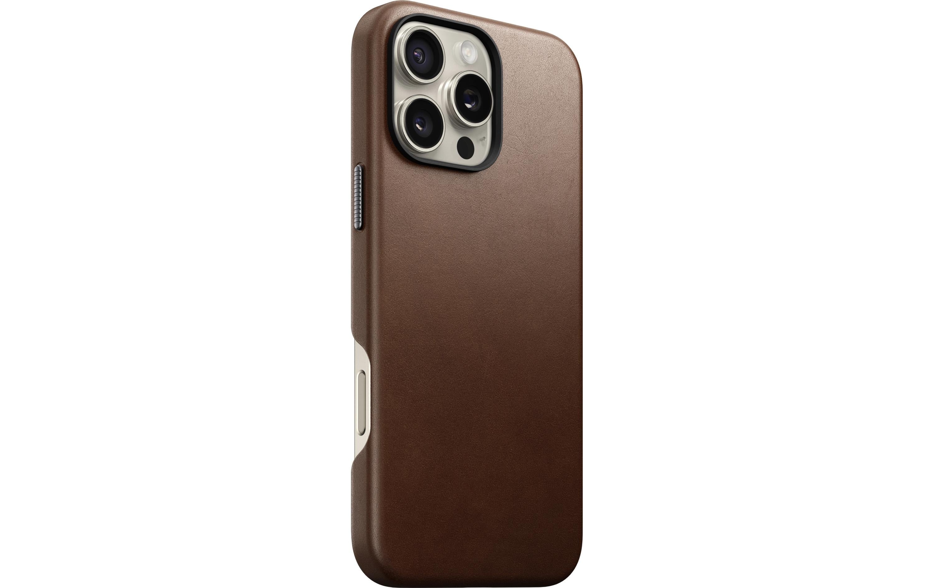 Nomad Back Cover Traditional Leather iPhone 16 Pro Max Rostbraun