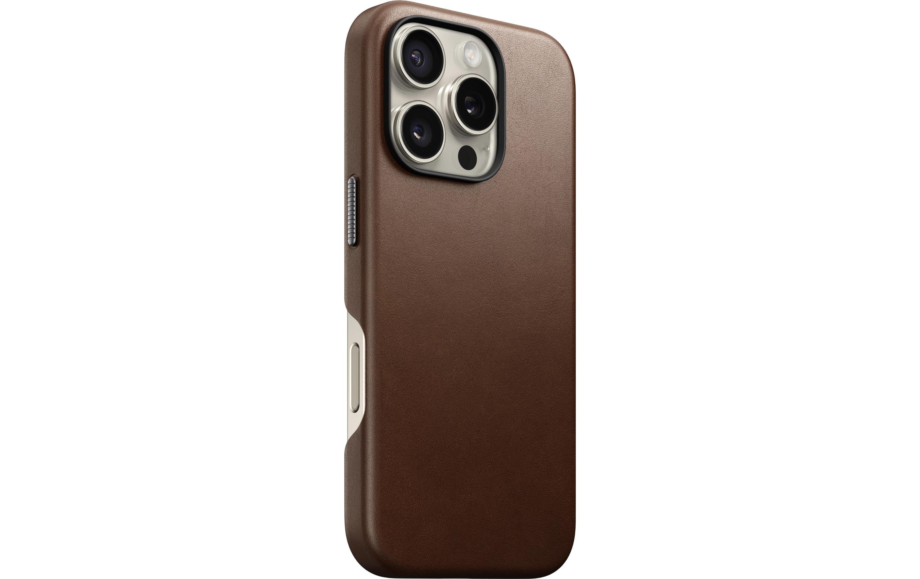 Nomad Back Cover Traditional Leather iPhone 16 Pro Rostbraun