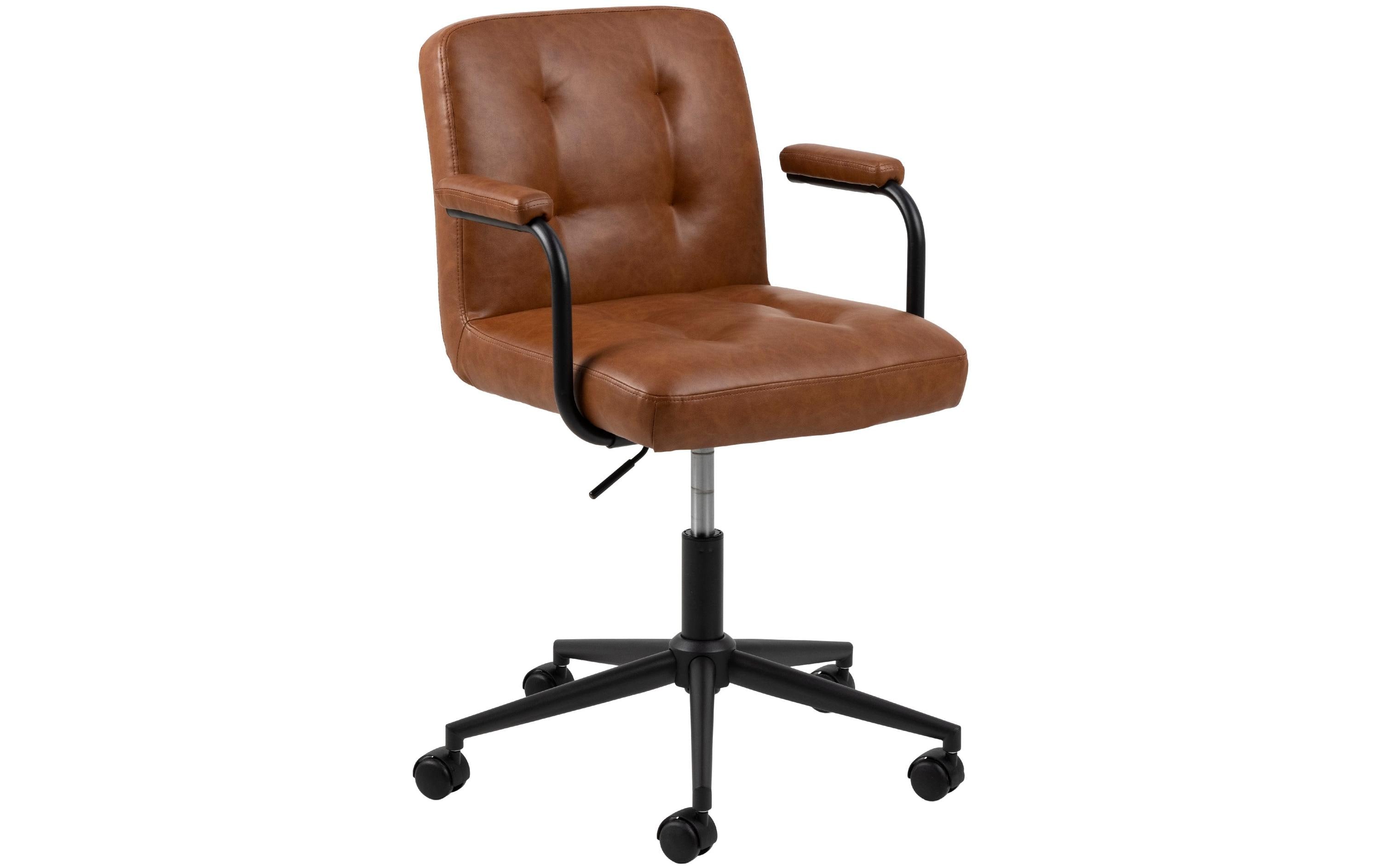 AC Design Bürostuhl Cosmo, mit Polsterrücken und Armlehnen, Cognac