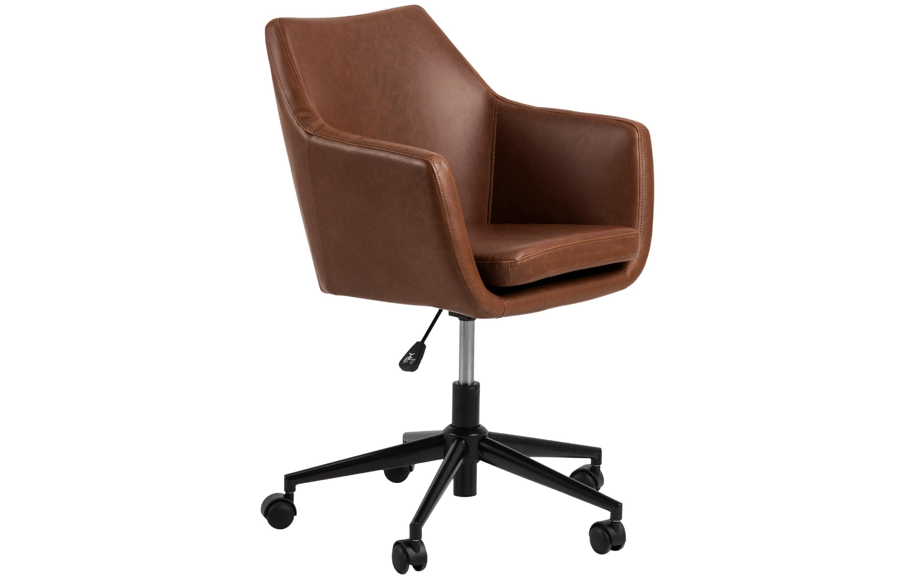 AC Design Bürostuhl Nora, mit Polsterrücken und Armlehnen, Cognac