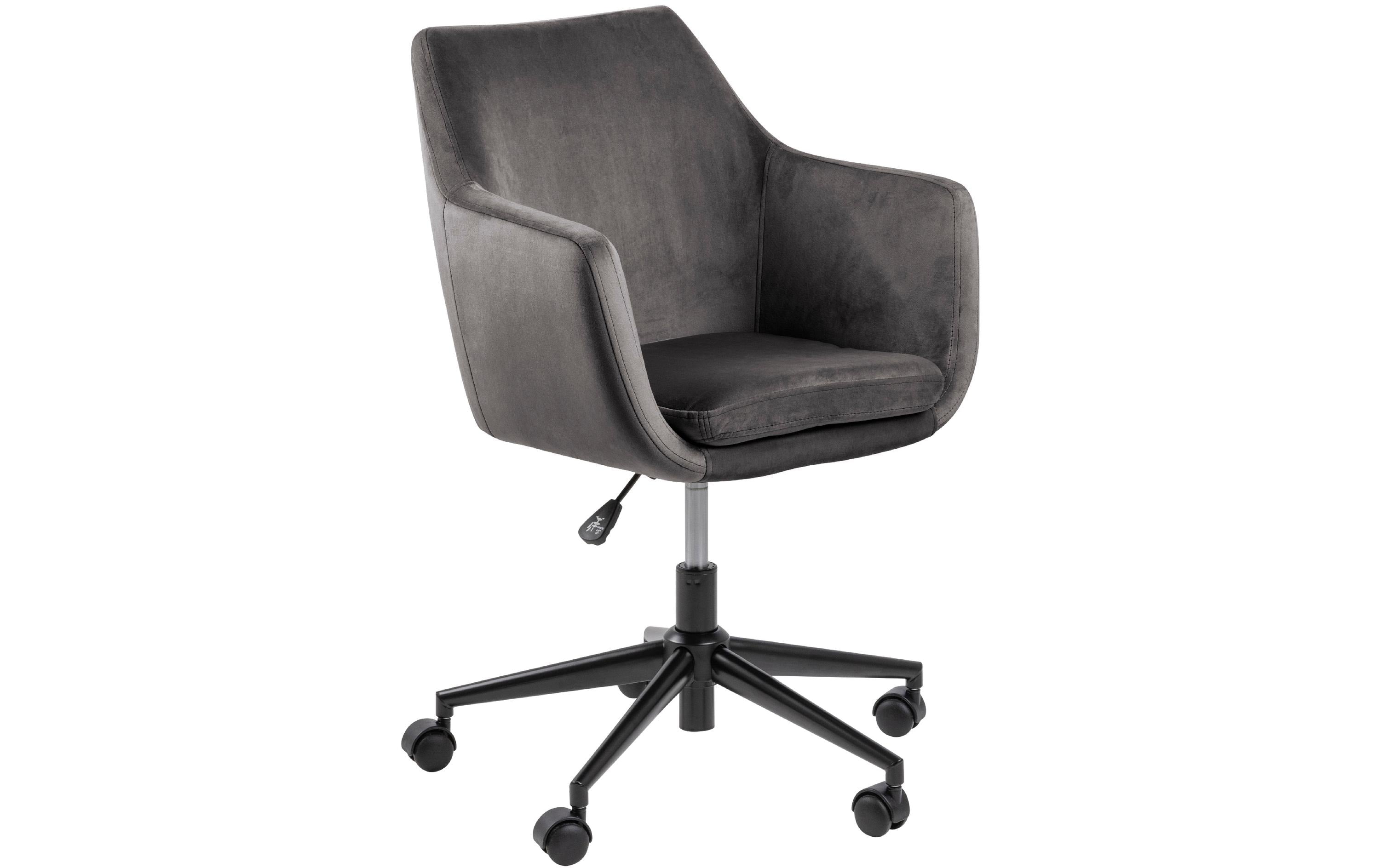 AC Design Bürostuhl Nora, mit Polsterrücken und Armlehnen, Dunkelgrau
