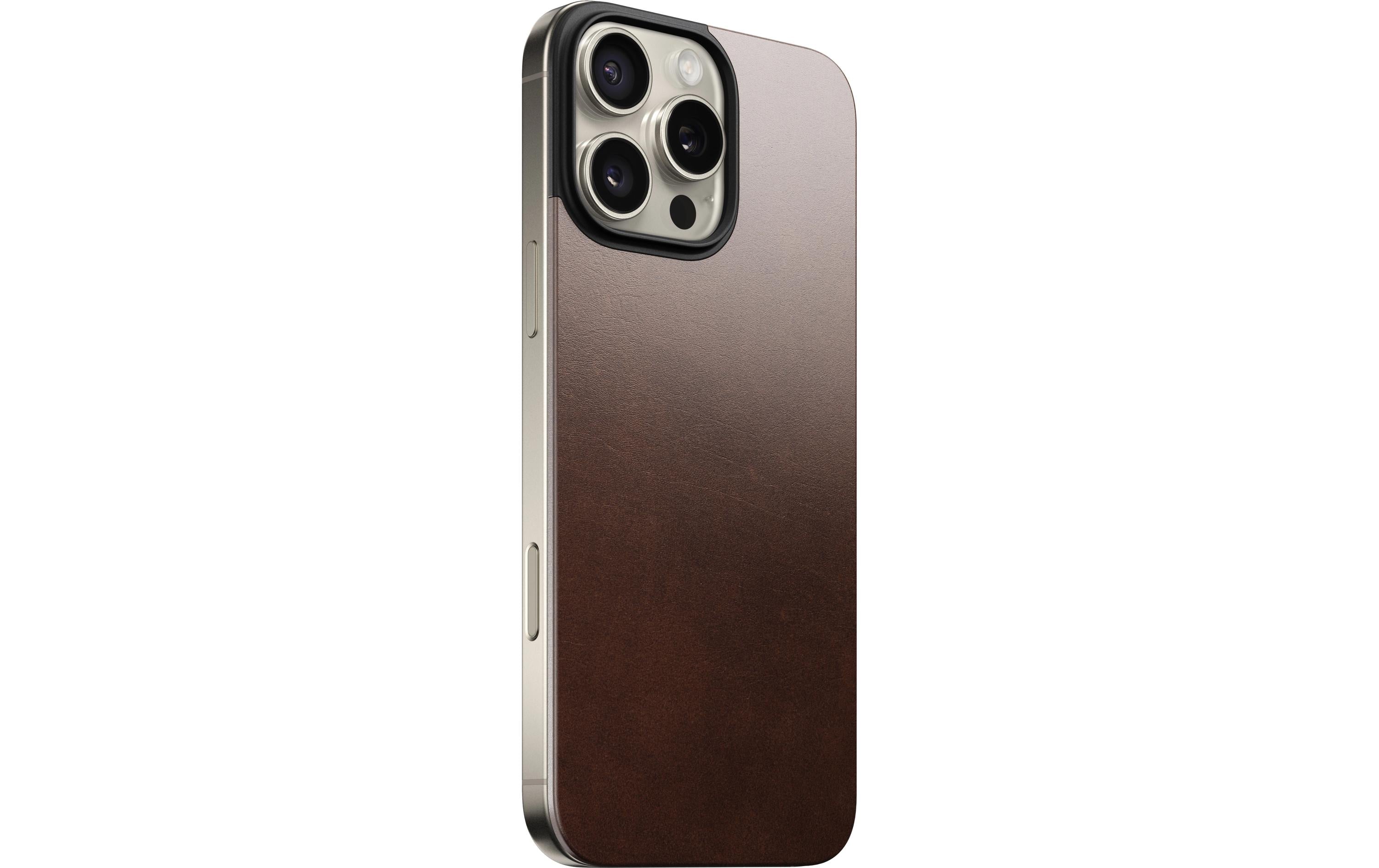 Nomad Back Cover Magnetic Leather iPhone 16 Pro Max Rostbraun