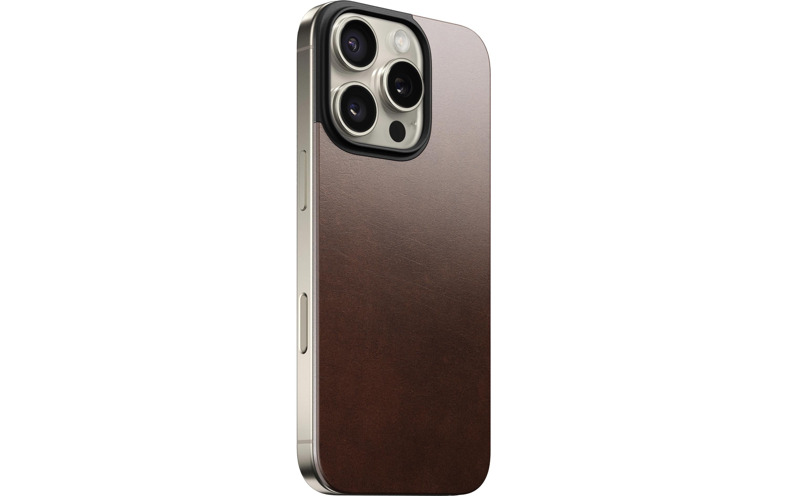 Nomad Back Cover Magnetic Leather iPhone 16 Pro Rostbraun