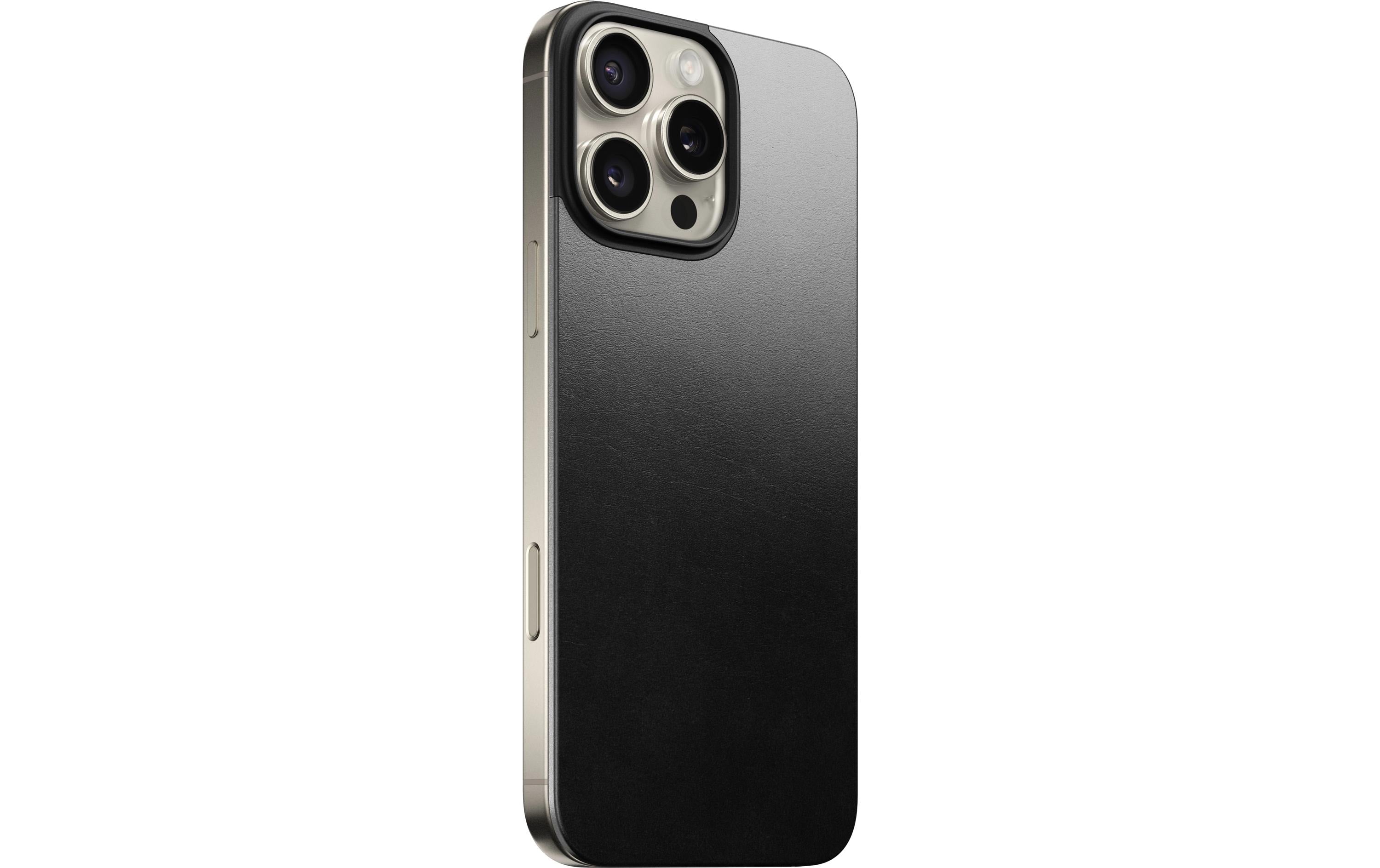 Nomad Back Cover Magnetic Leather iPhone 16 Pro Max Schwarz
