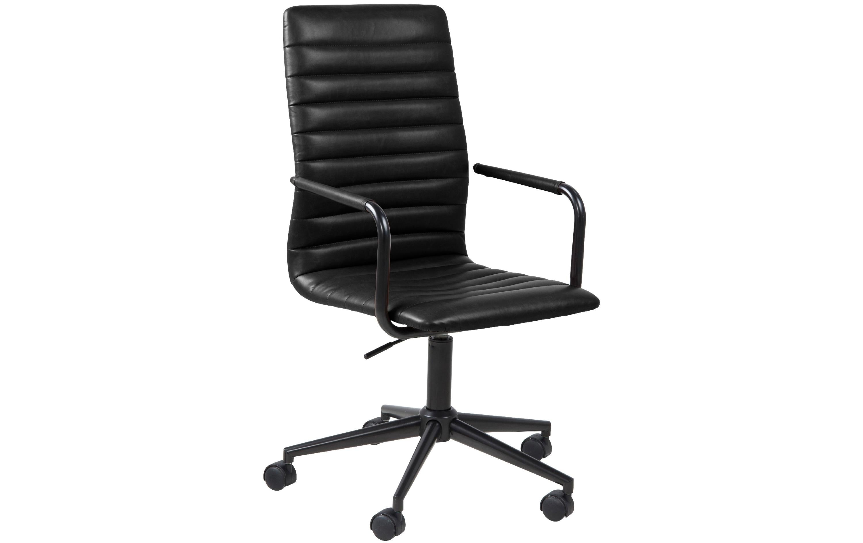 AC Design Bürostuhl Winslow, mit Polsterrücken und Armlehnen, Schwarz