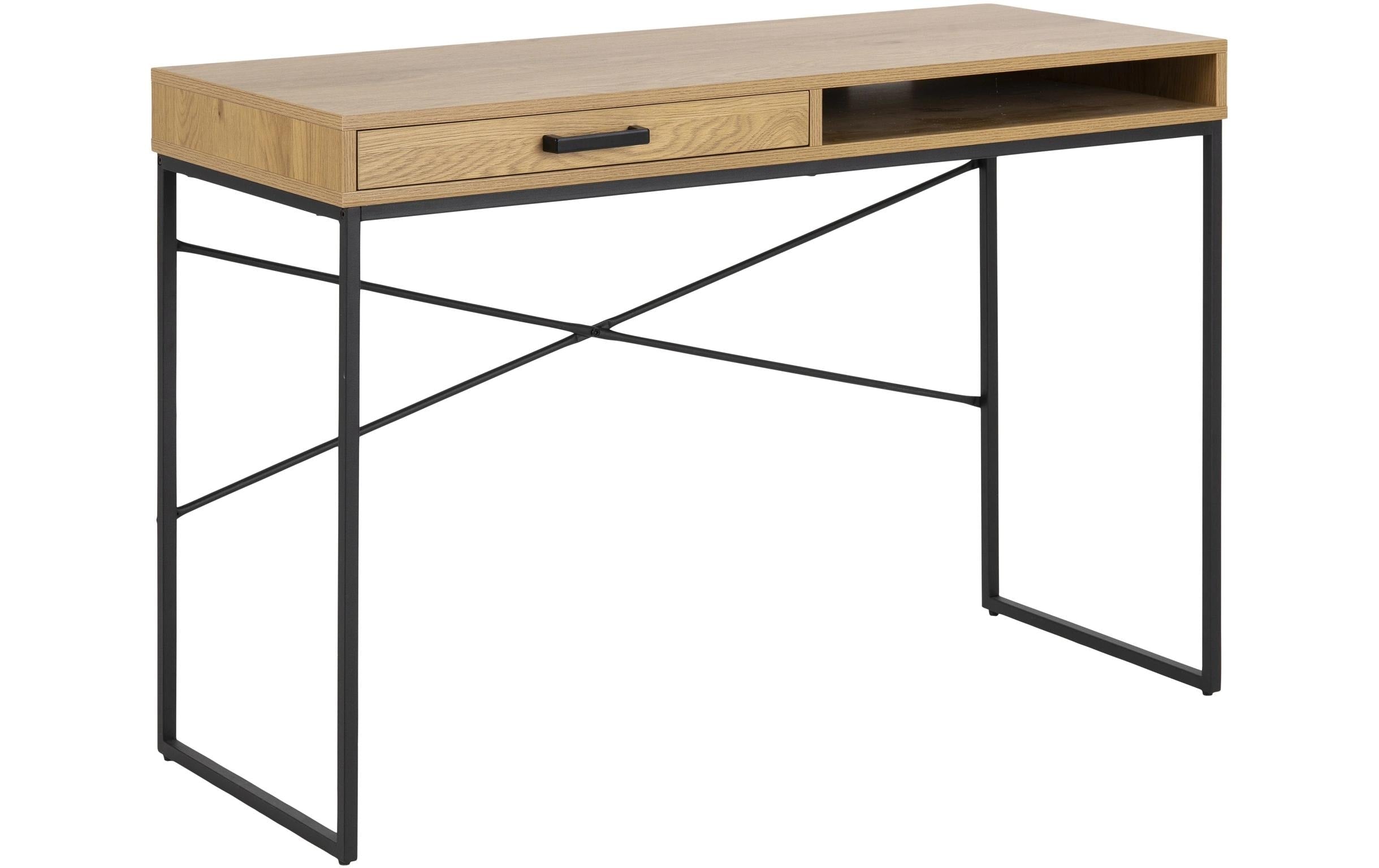 AC Design Tisch Seaford, Schwarz matt / Wildeiche matt