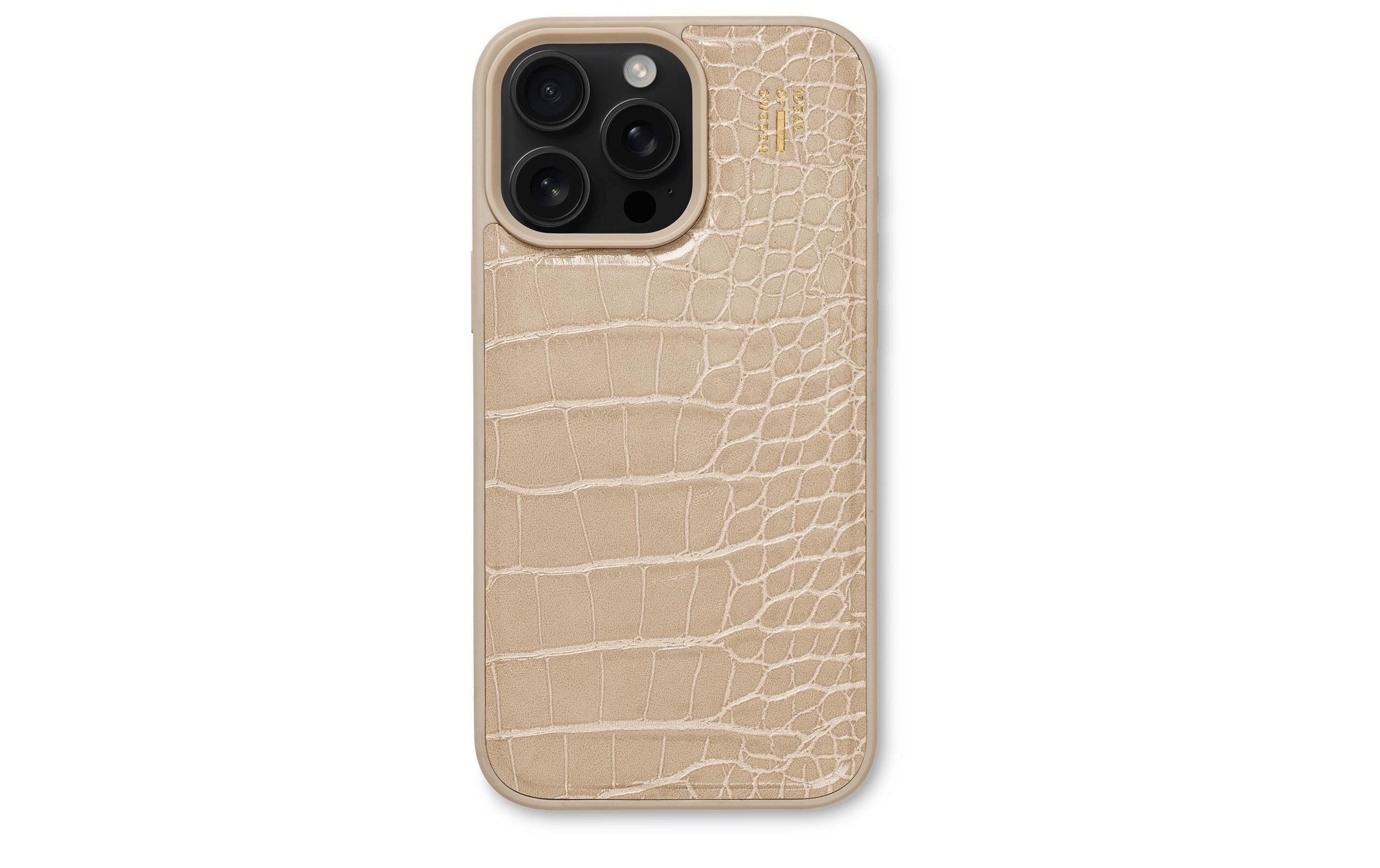 Ideal of Sweden Back Cover Croco iPhone 16 Pro Beige
