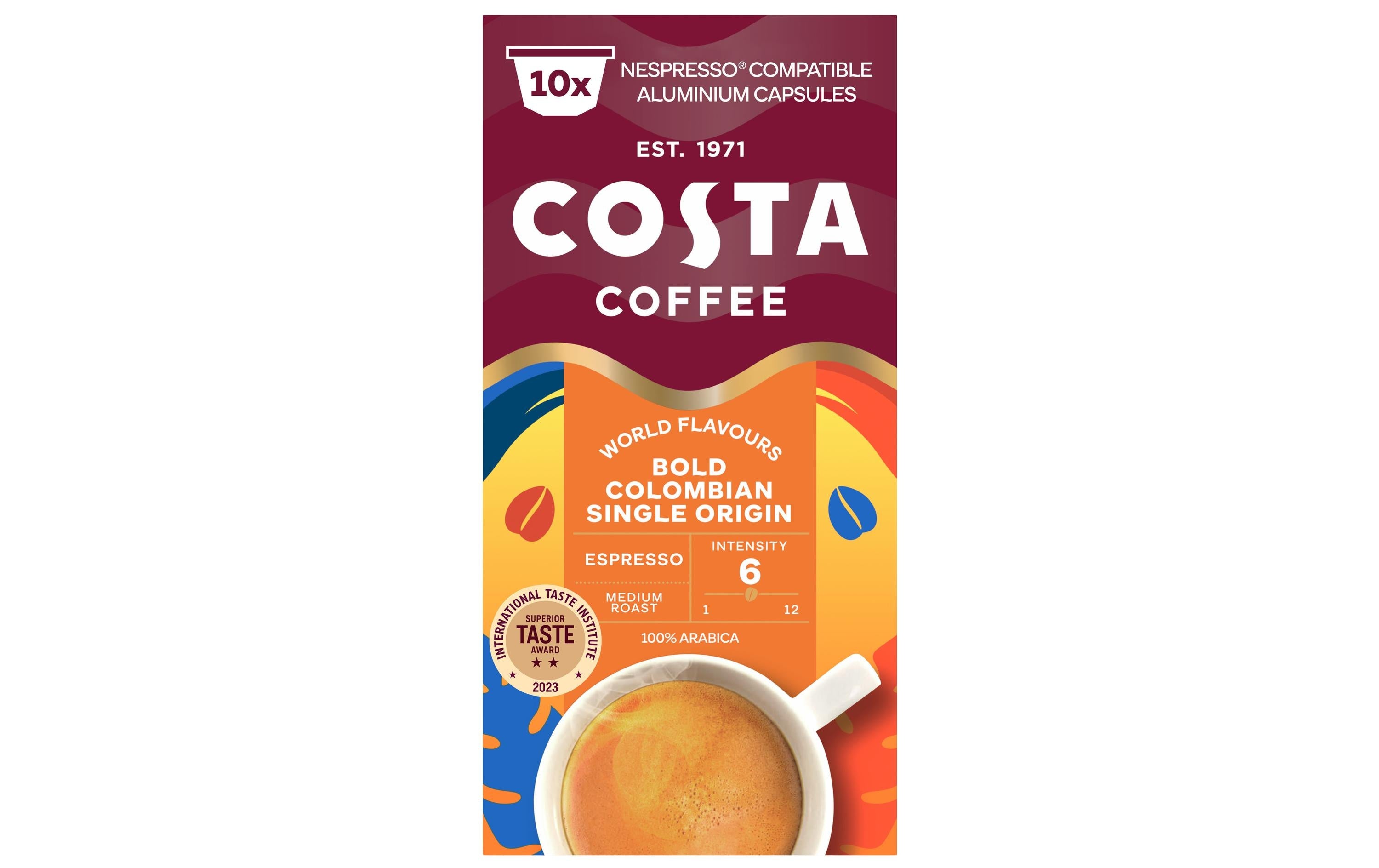 Costa Coffee Kaffeekapseln Colombian Roast Espresso 10 Stück