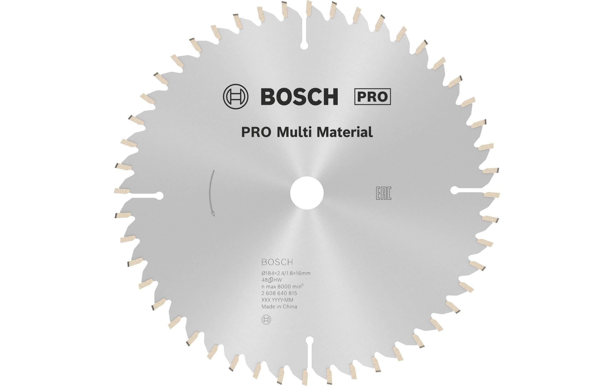 Bosch Professional Sägeblatt 184 x 2.4 x 16 mm, T48, 1 Stück