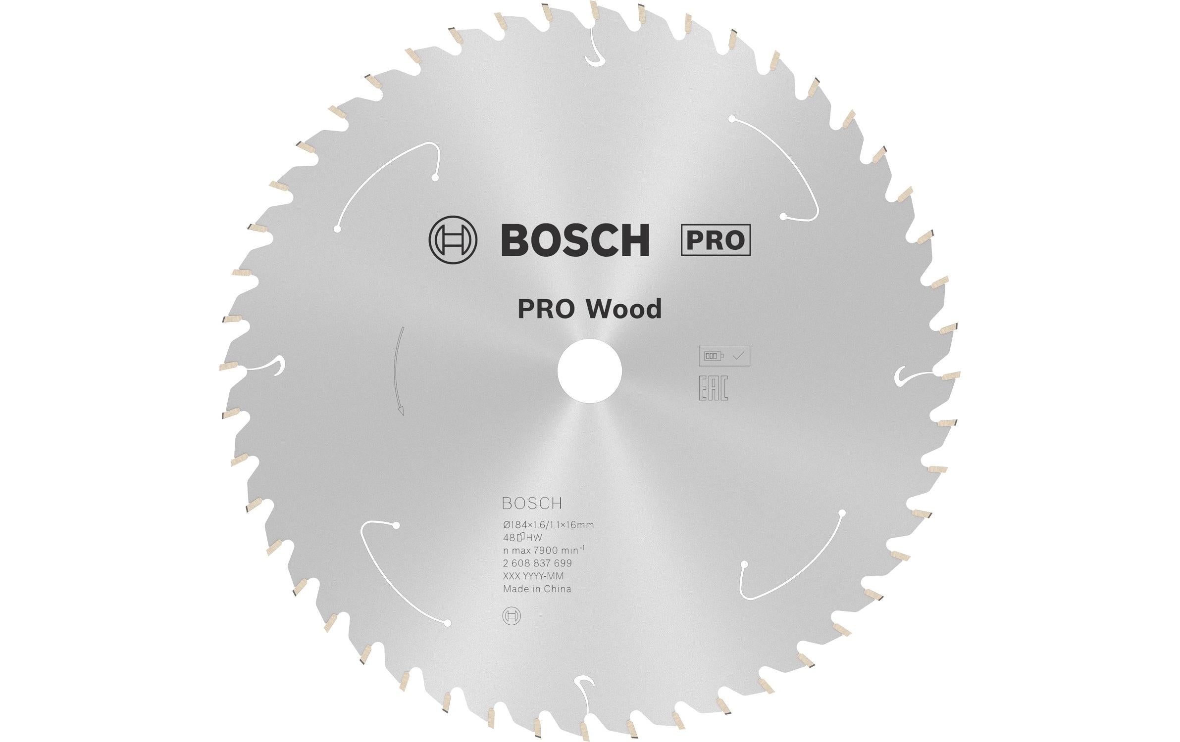 Bosch Professional Sägeblatt 184 x 1.6 x 16 mm, T48, 1 Stück