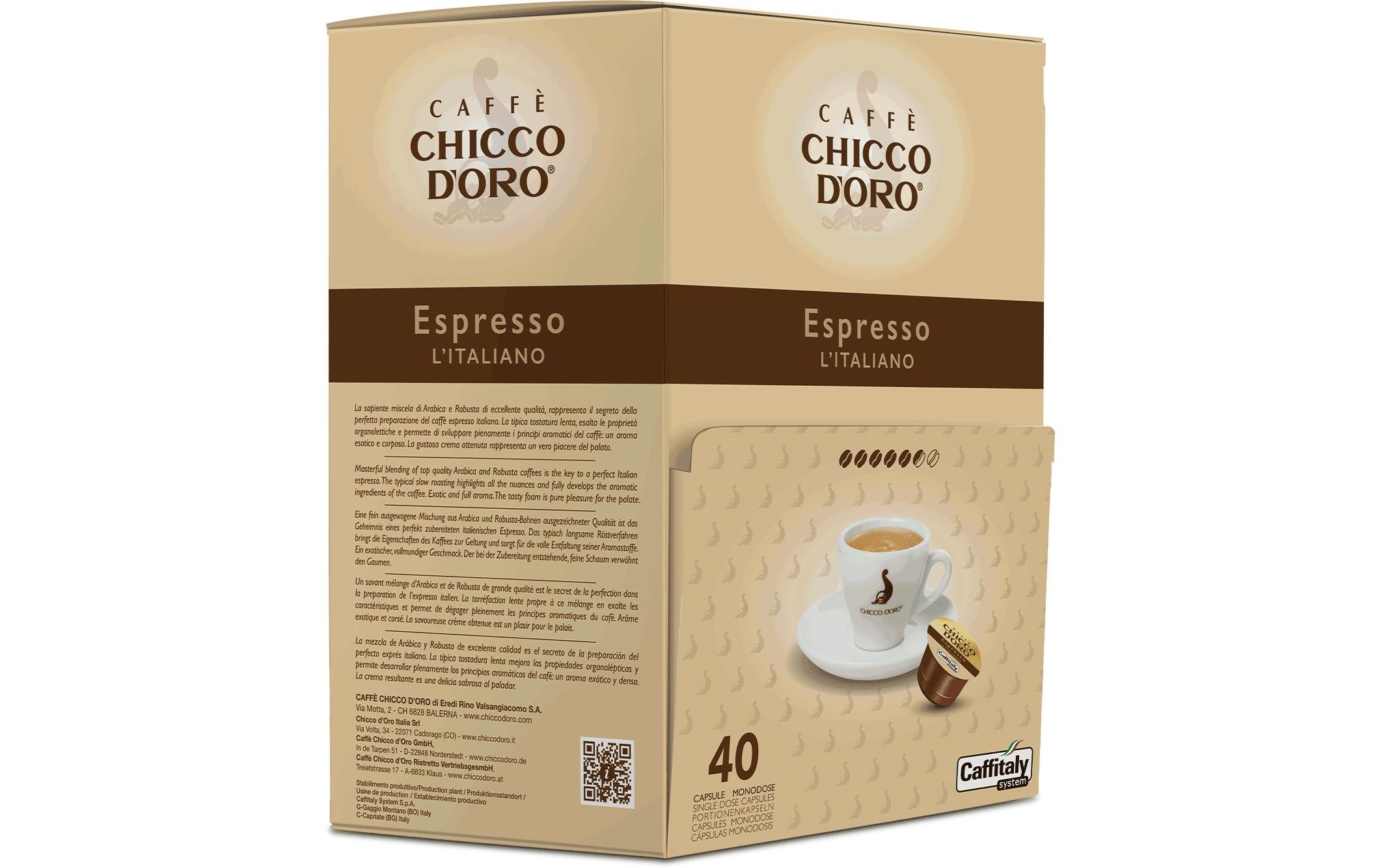 Chicco d'Oro Kaffeekapseln Caffitaly System Espresso l'Italiano 40 Stück