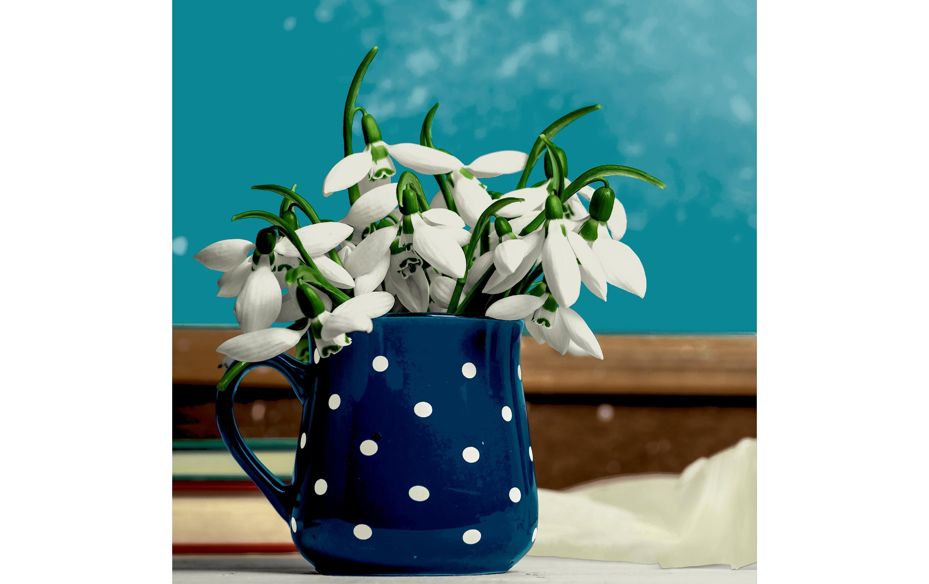 Paper + Design Papierservietten Blue Snowdrops 33 cm x 33 cm, 20 Stück