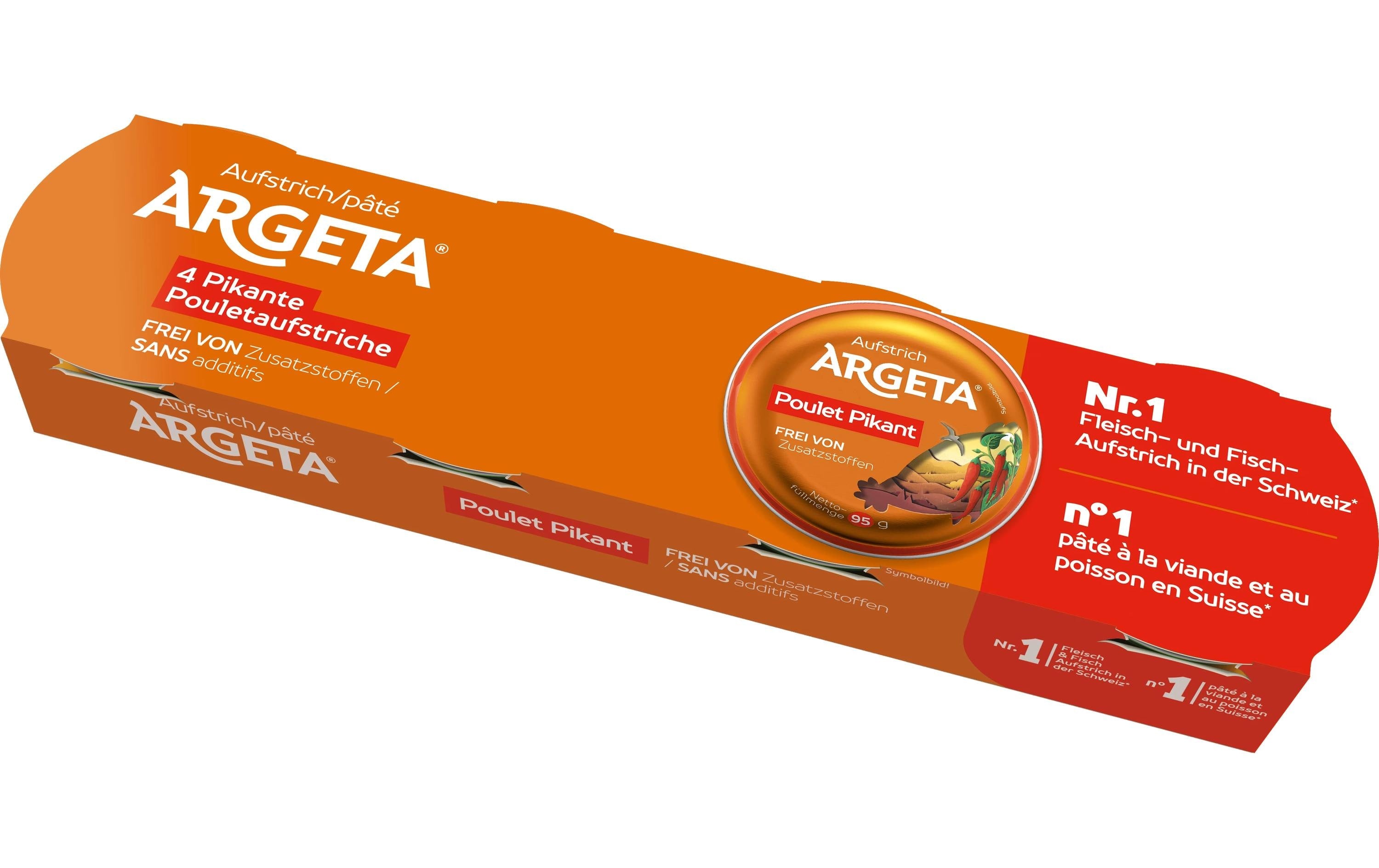 Argeta Brotaufstrich Hühnerfleisch pikant 4 x 95 g