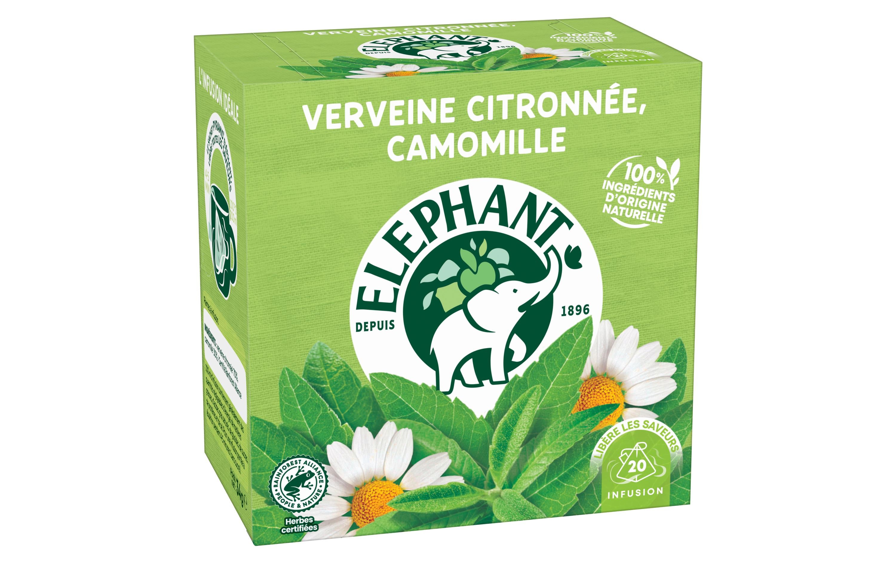 Eléphant Teebeutel Verveine Citronnée, Camomille 20 Stück