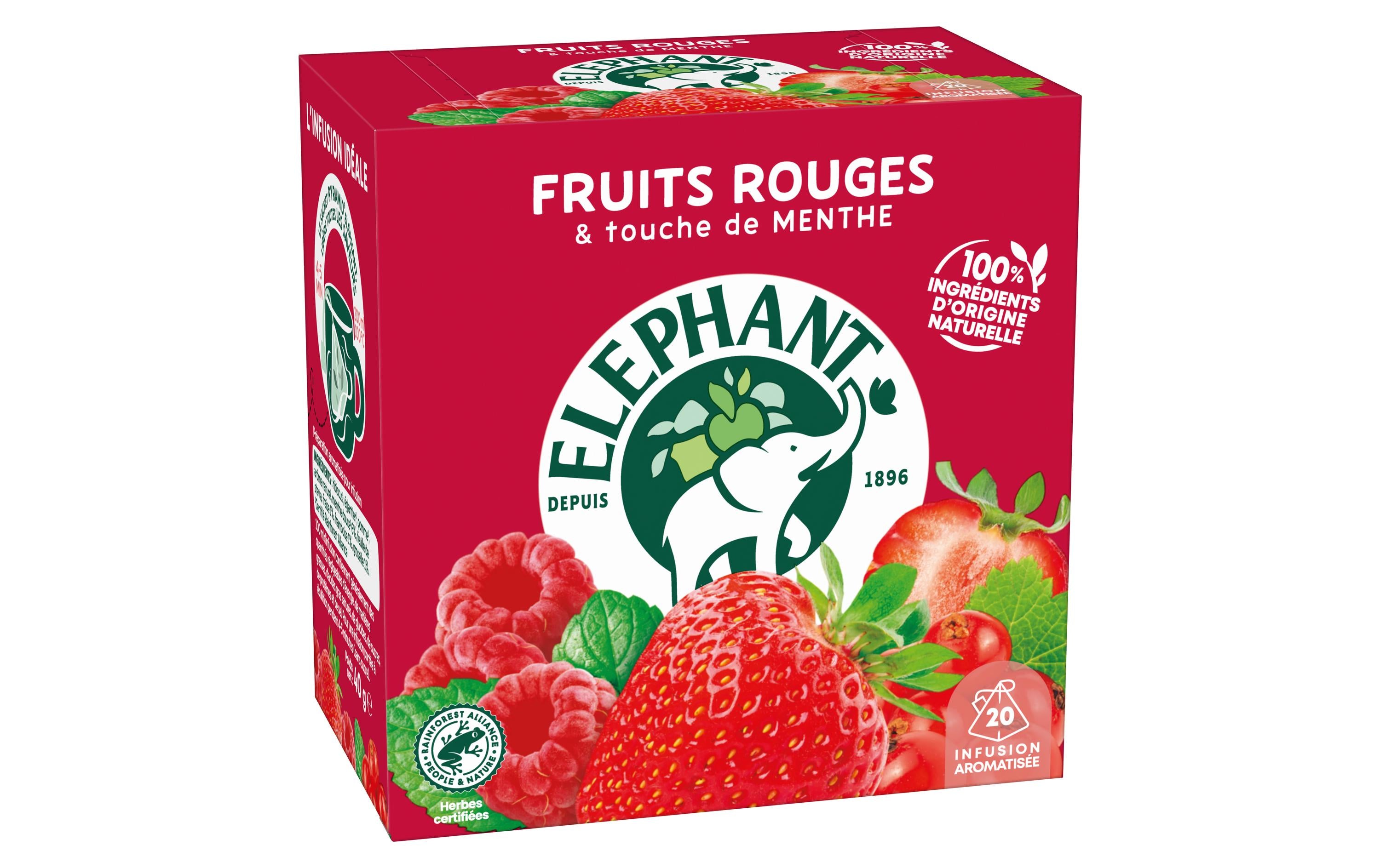 Eléphant Teebeutel Infusion Fruit Rouges 20 Stück