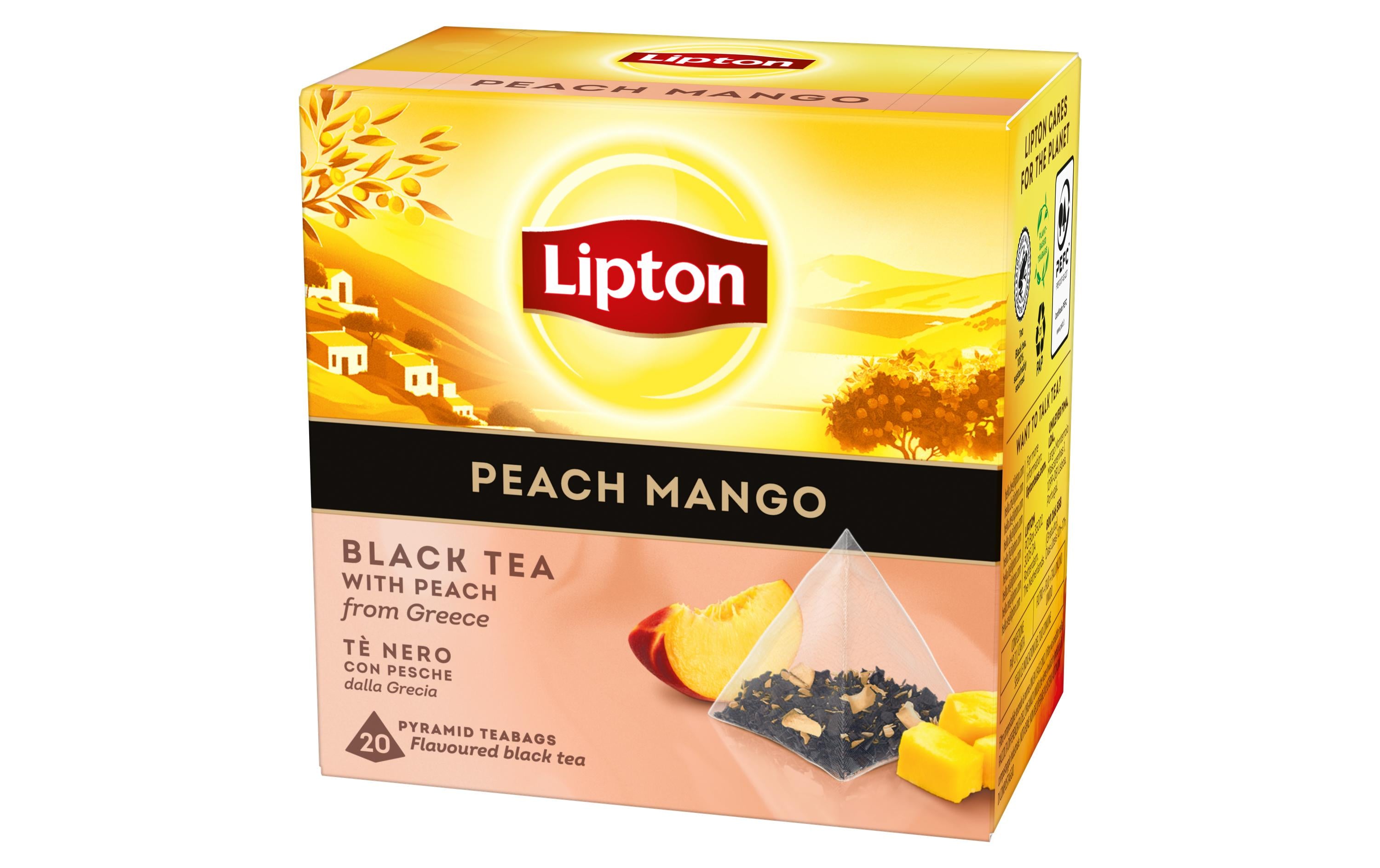 Lipton Teebeutel Schwarztee Peach Mango 20 Stück