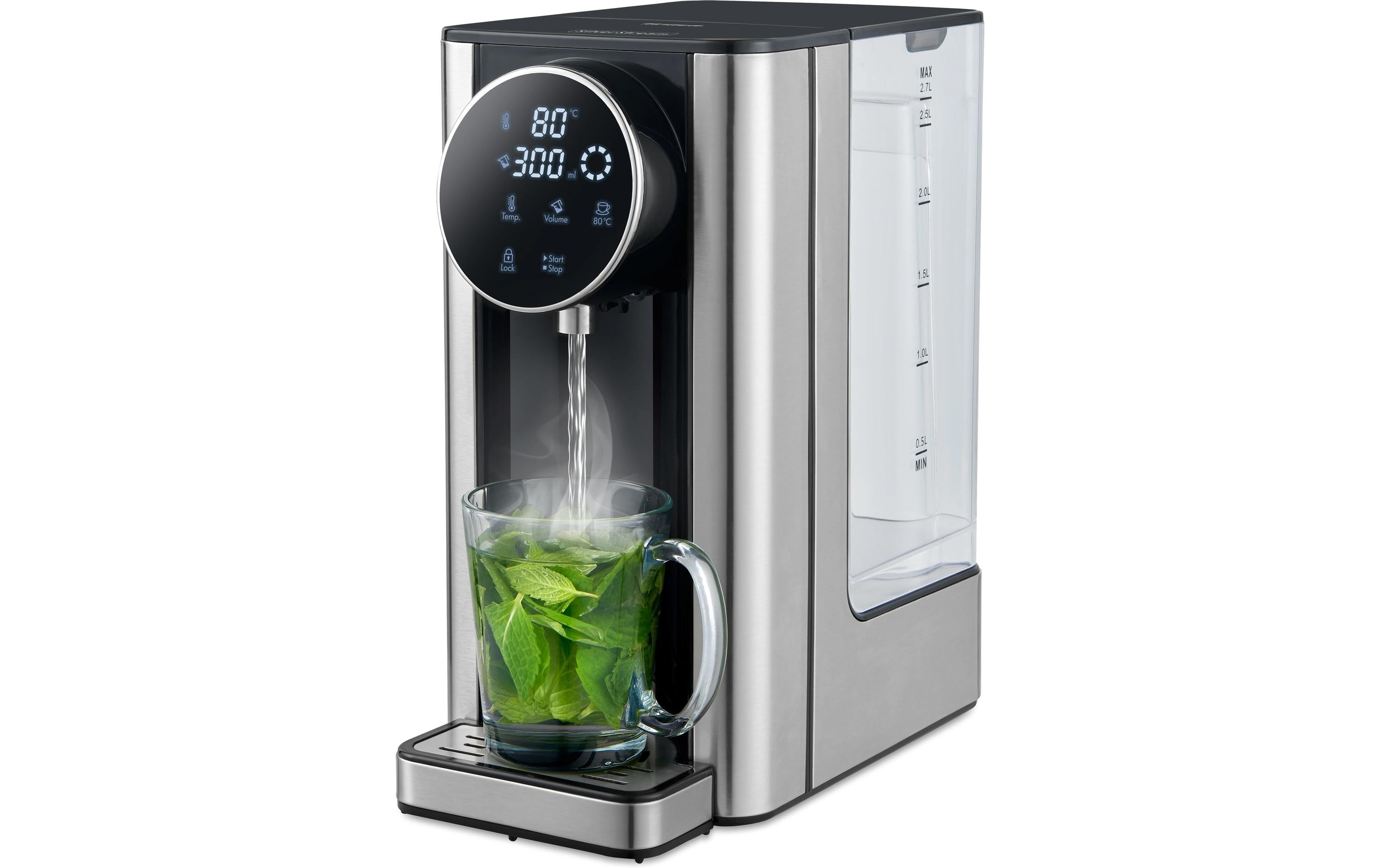 Trisa Heisswasserspender Silver Stream 2.7 l, Schwarz/Silber