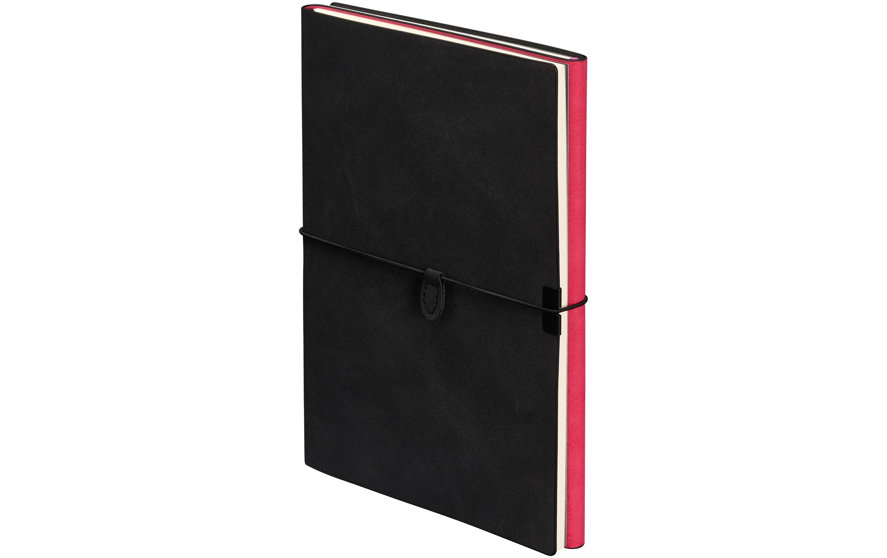 Kolma Notizbuch Smooth 2 in 1, A5, gepunktet/ blanko, schwarz/pink