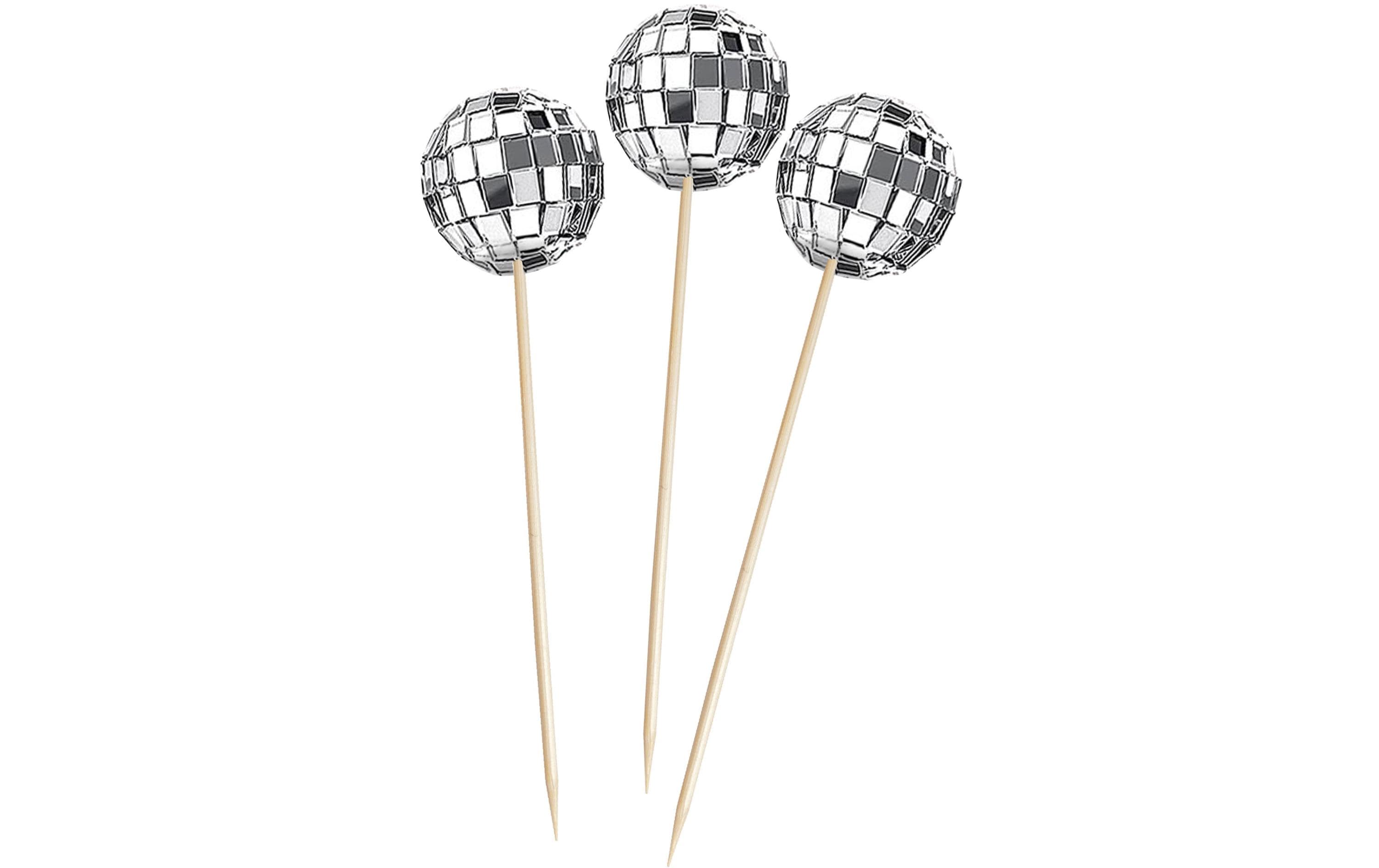Braun + Company Einweg-Party-Piekser Discokugel 15 Stück Silber