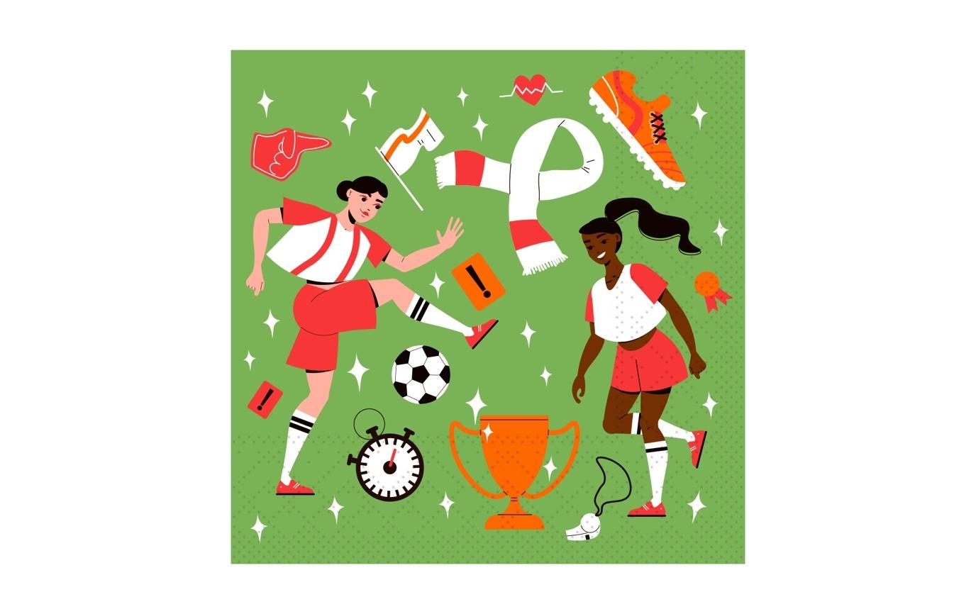 Braun + Company Papierservietten Womens Football 33 cm x 33 cm, 20 Stück