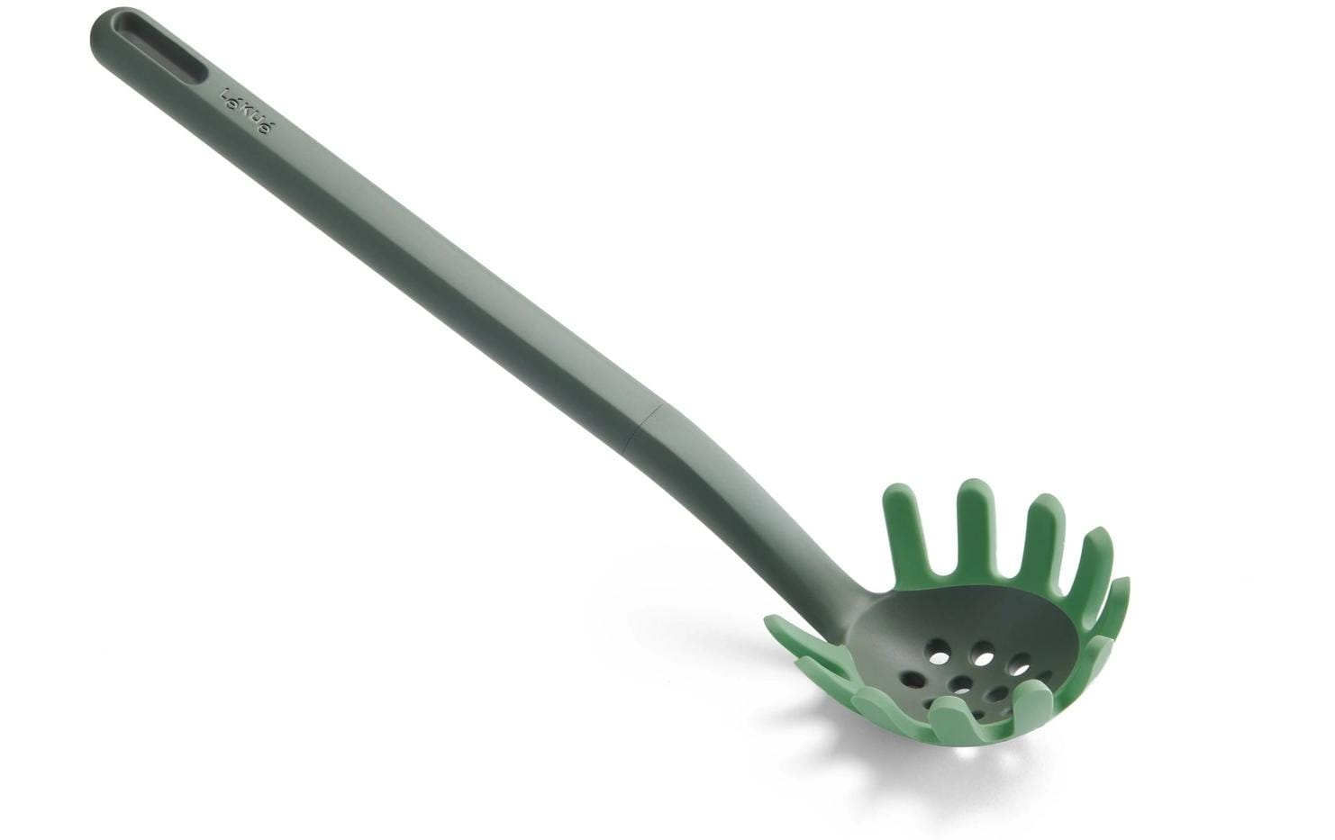Lékué Spaghettilöffel PBT/Silikon, Grün/Schwarz