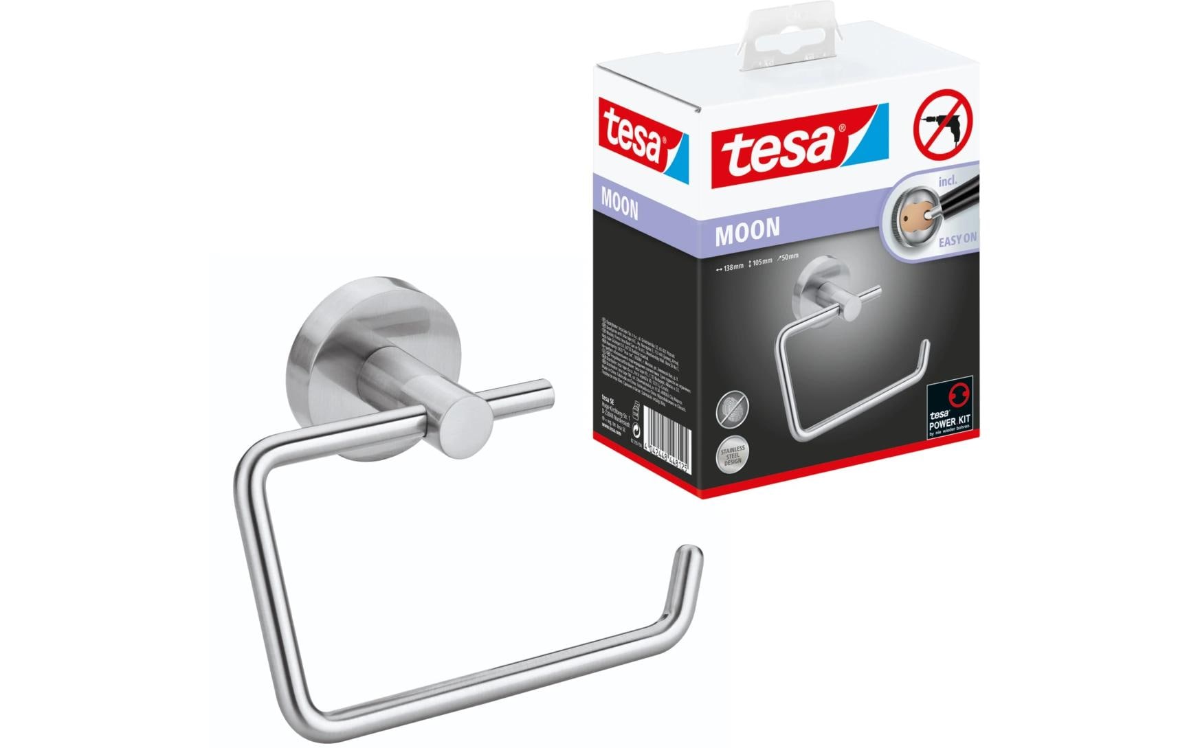 tesa Toilettenpapierhalter Moon Silber