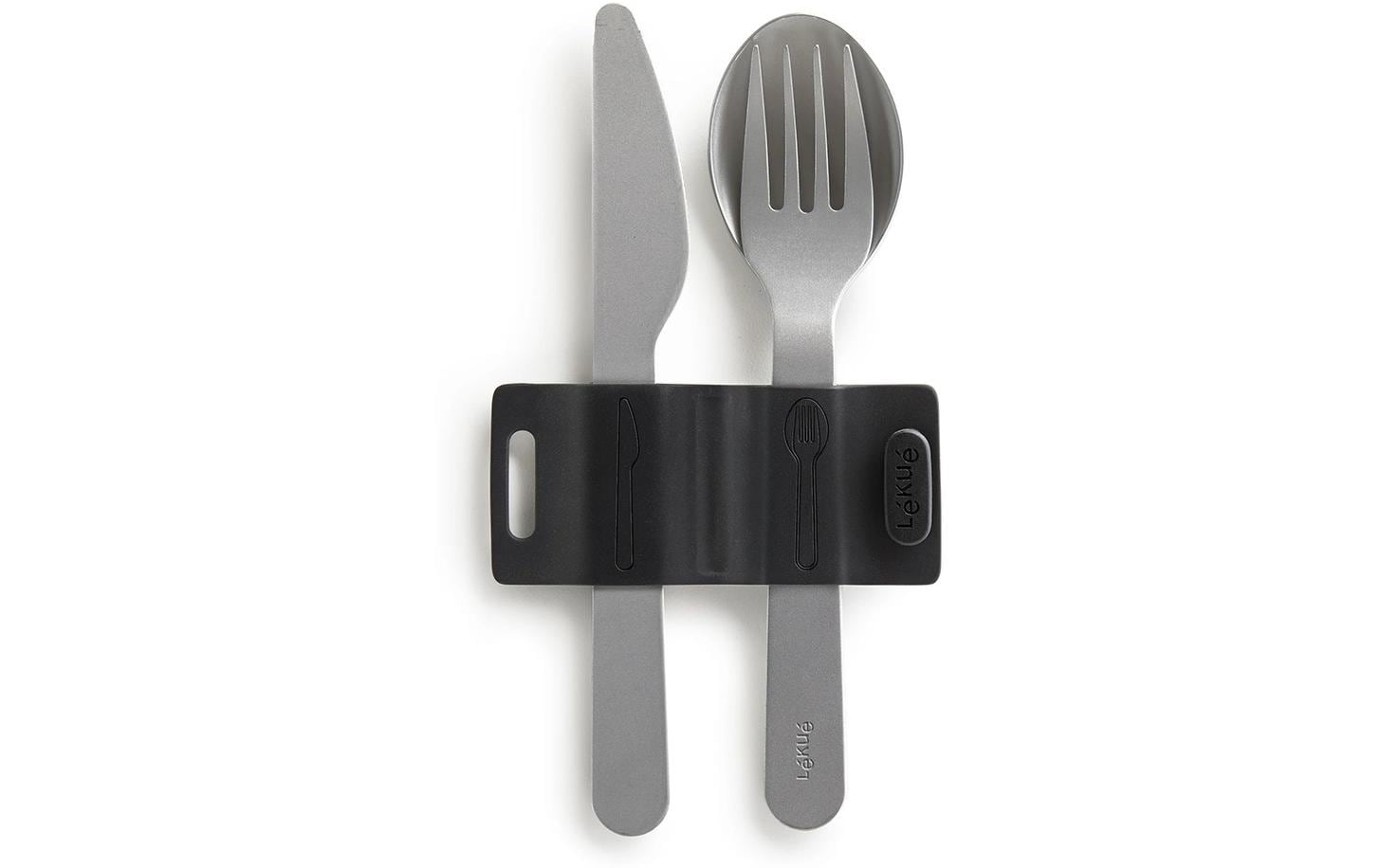 Lékué Besteck-Set to go Edelstahl, 3-teilig